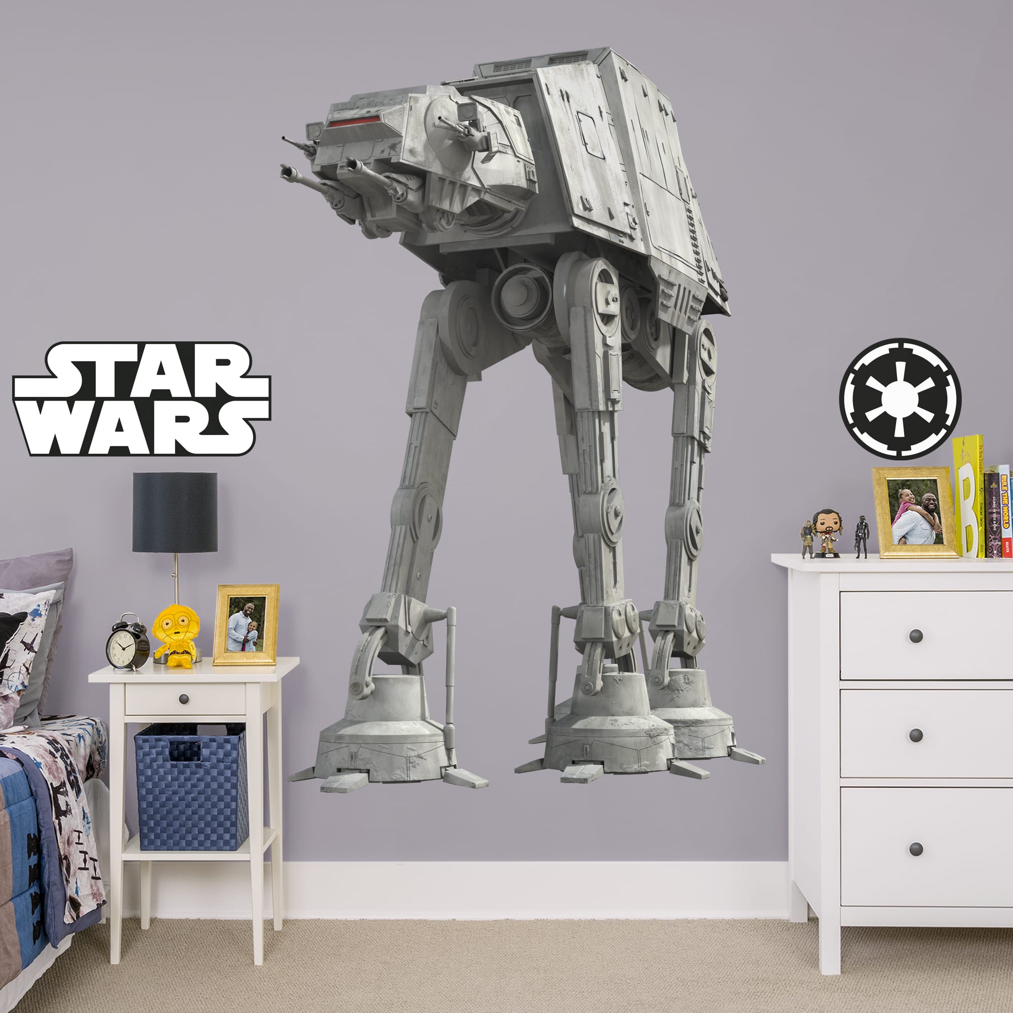 AT-AT - Officially Licensed Removable Wall Decal Huge Ship + 2 Decals (51"W x 78"H) by Fathead | Vinyl