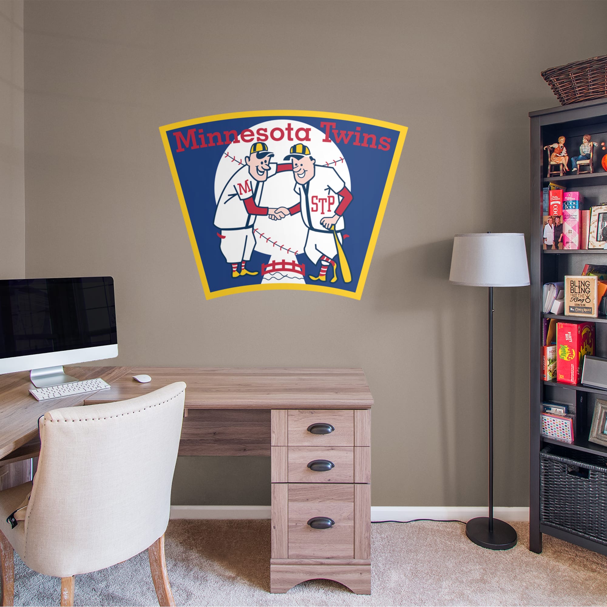 Minnesota Twins: Classic Logo - Officially Licensed MLB Removable Wall Decal 44.0"W x 33.0"H by Fathead | Vinyl