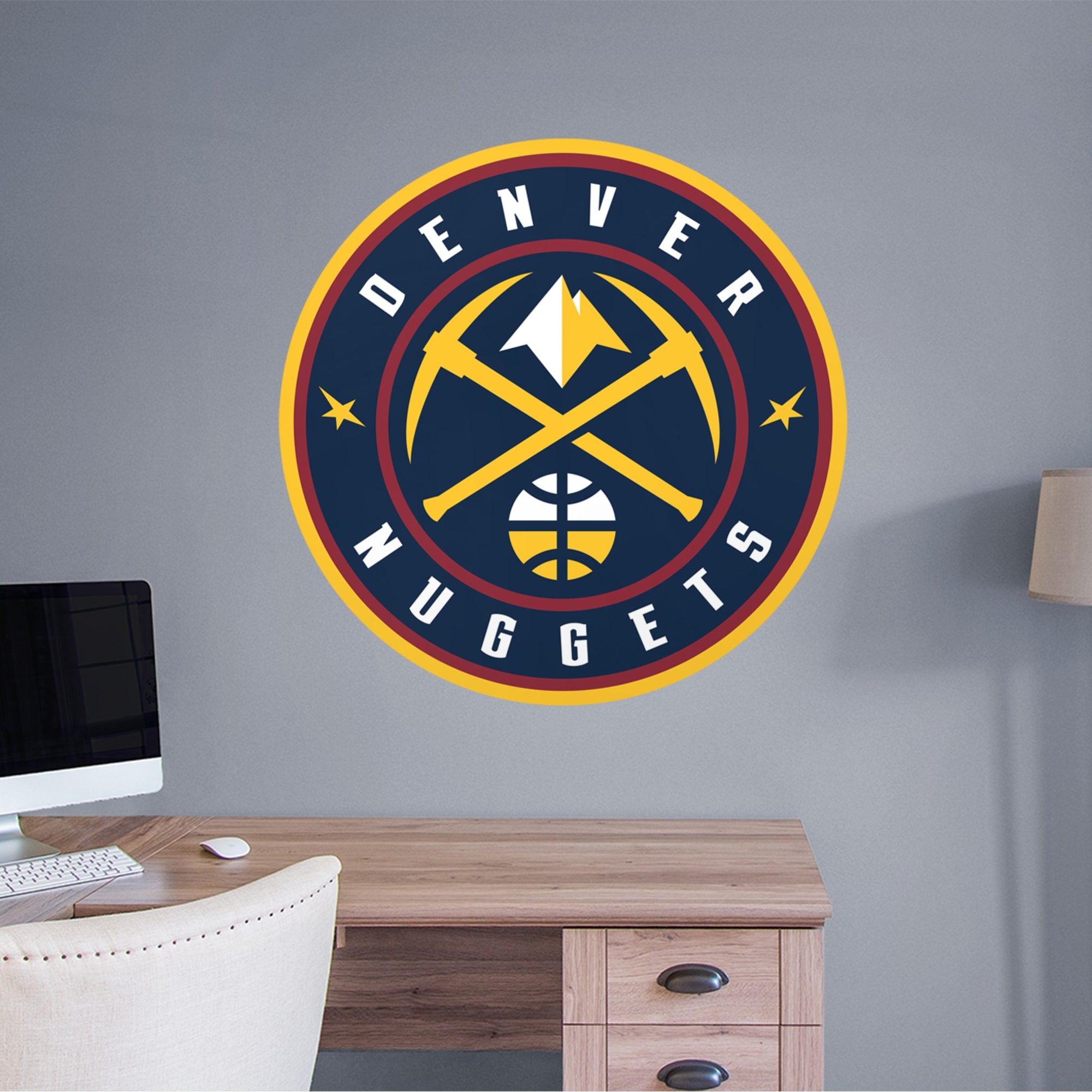 Denver Nuggets: Logo - Officially Licensed NBA Removable Wall Decal Giant Logo (39"W x 39"H) by Fathead | Vinyl