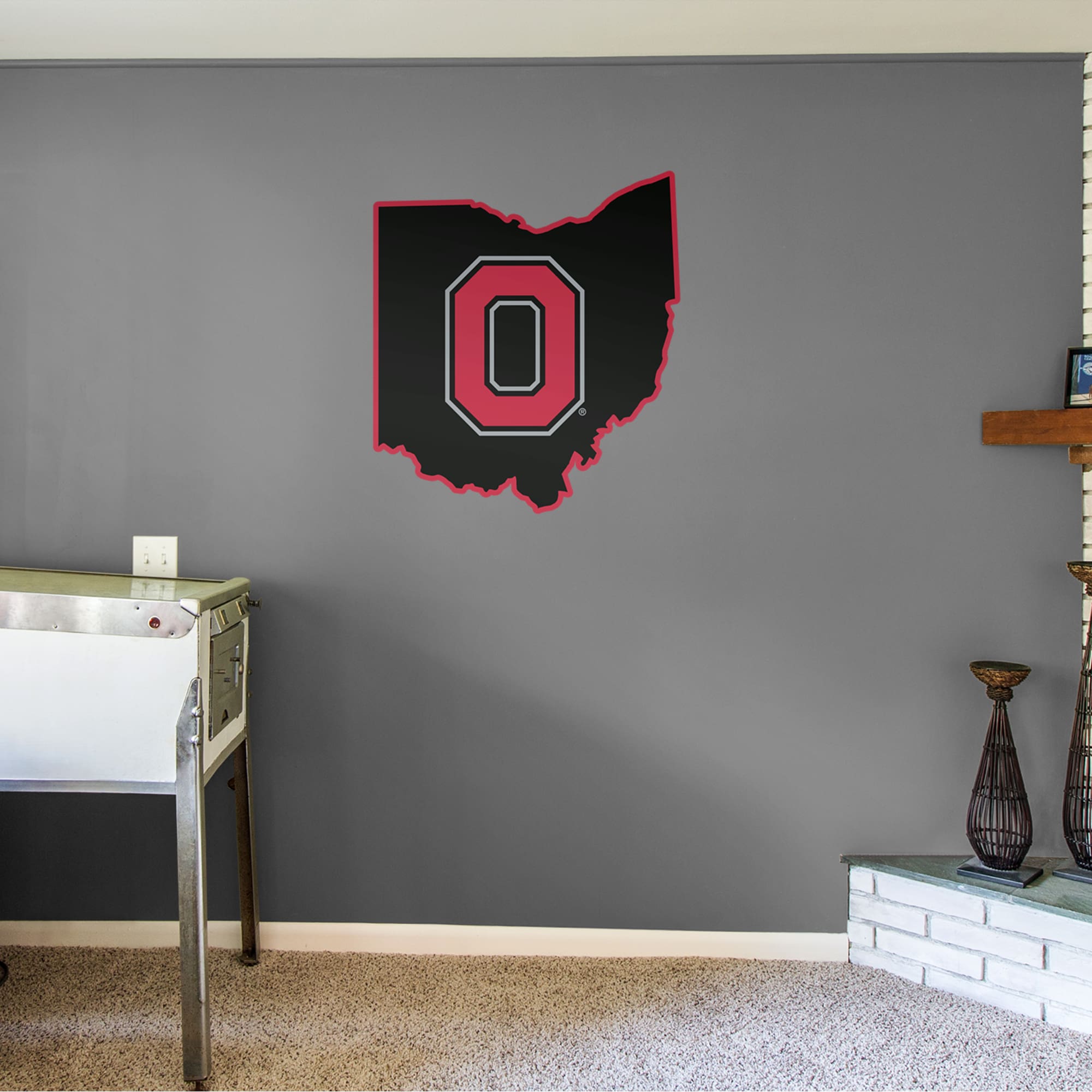 Ohio State Buckeyes: State of Ohio - Officially Licensed Removable Wall Decal 34.0"W x 38.0"H by Fathead | Vinyl