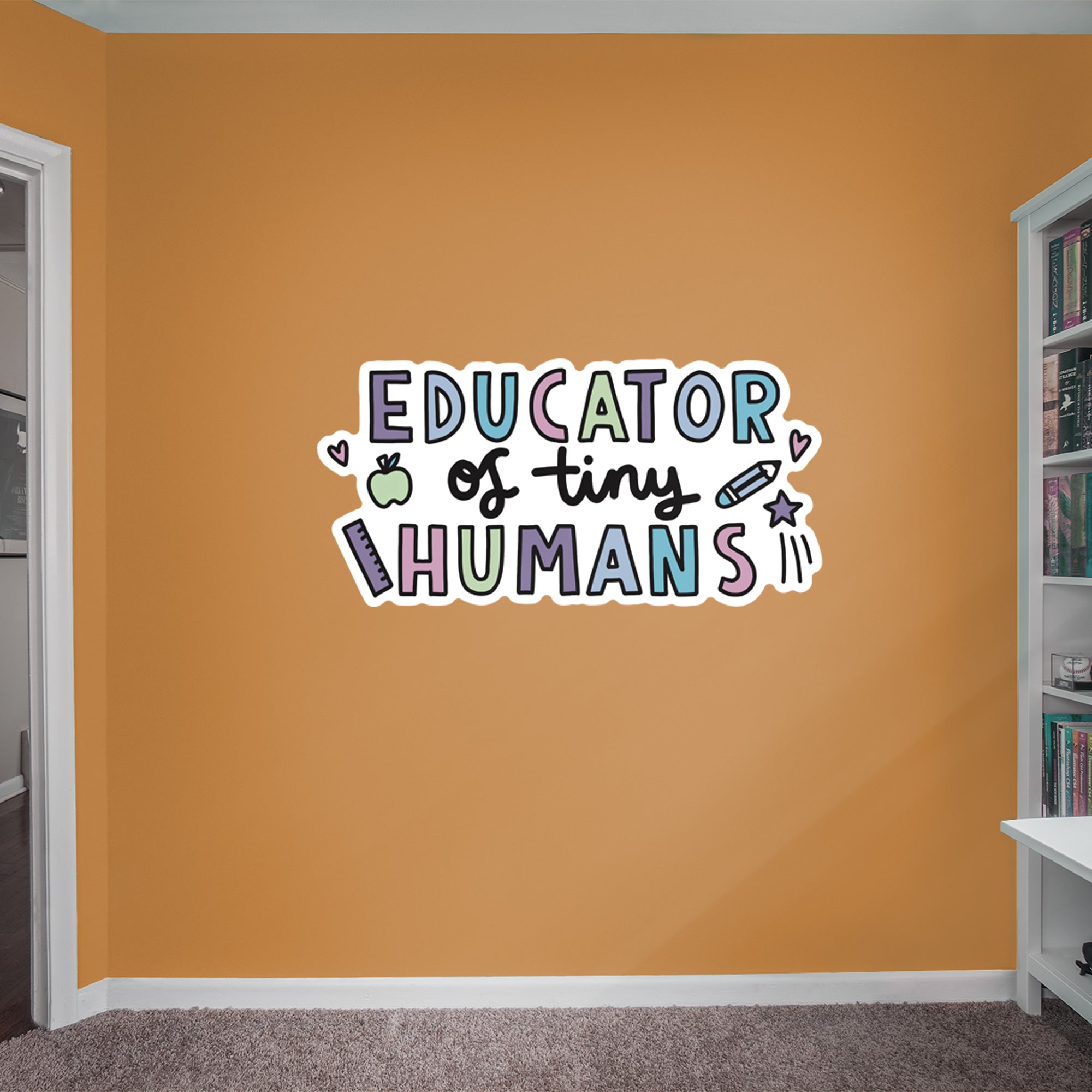 Educator Of Tiny Humans - Officially Licensed Big Moods Removable Wall Decal Giant Decal (25"W x 50"H) by Fathead | Vinyl