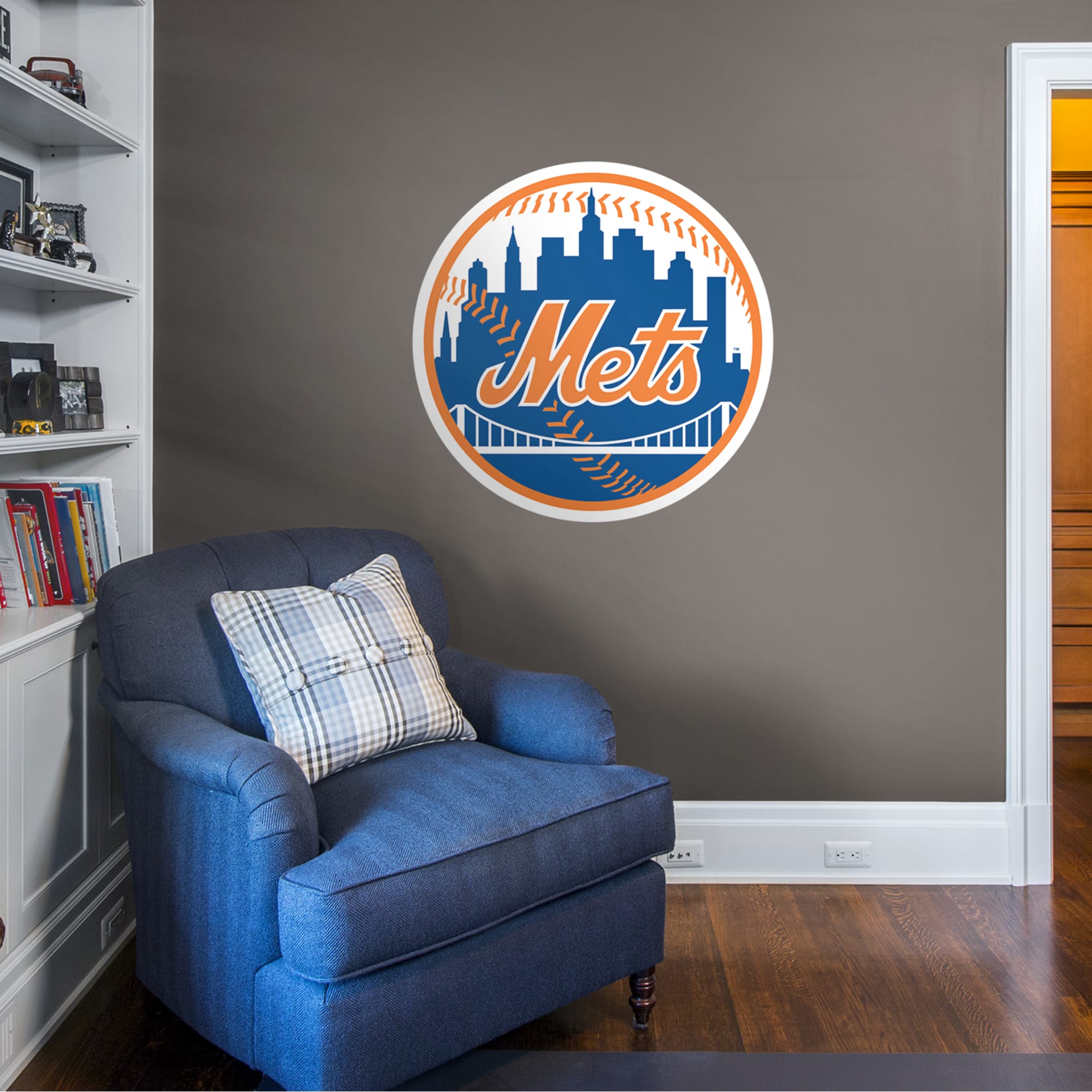 New York Mets: Logo - Officially Licensed MLB Removable Wall Decal Giant Logo (37"W x 37"H) by Fathead | Vinyl