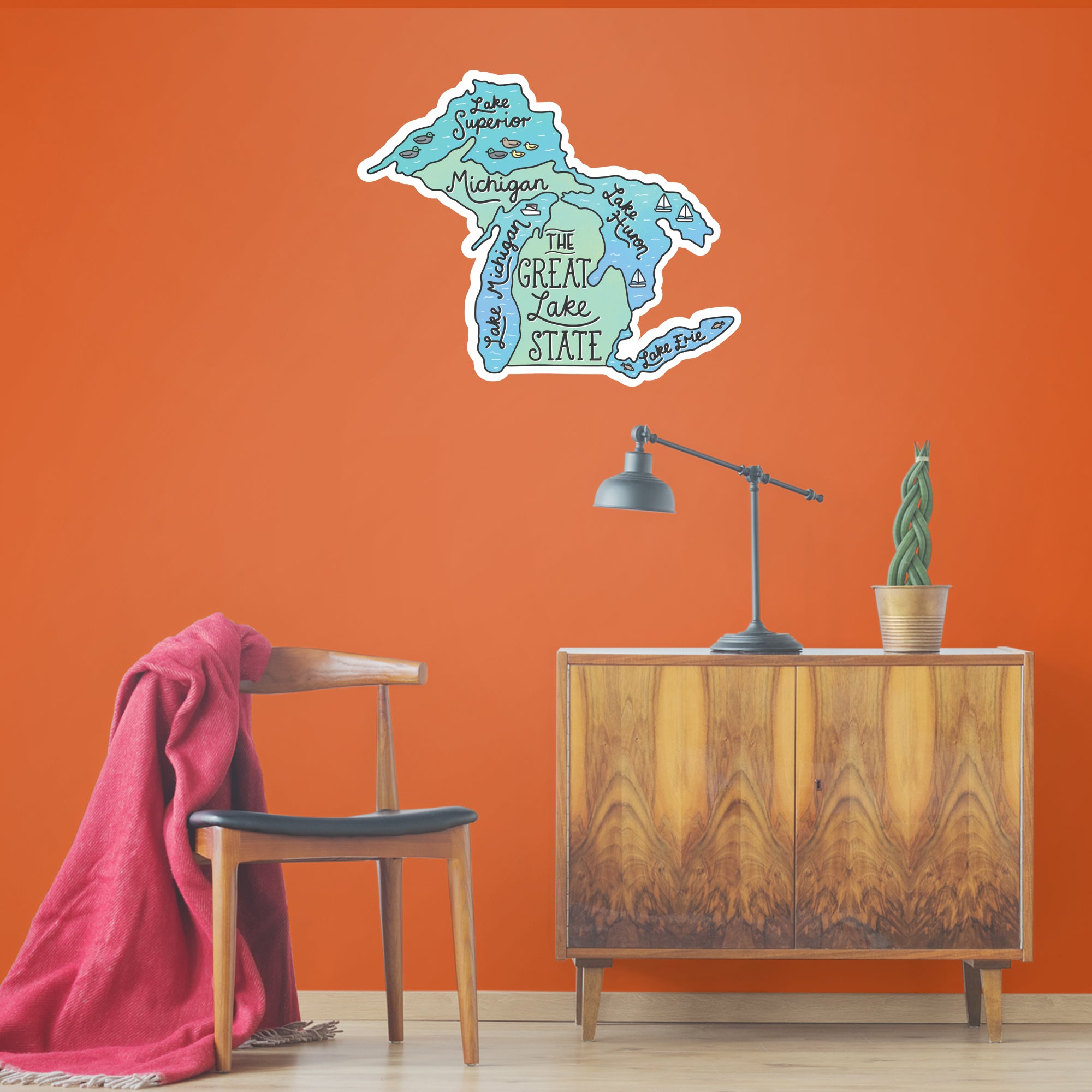 Michigan Lakes - Officially Licensed Big Moods Removable Wall Decal XL by Fathead | Vinyl