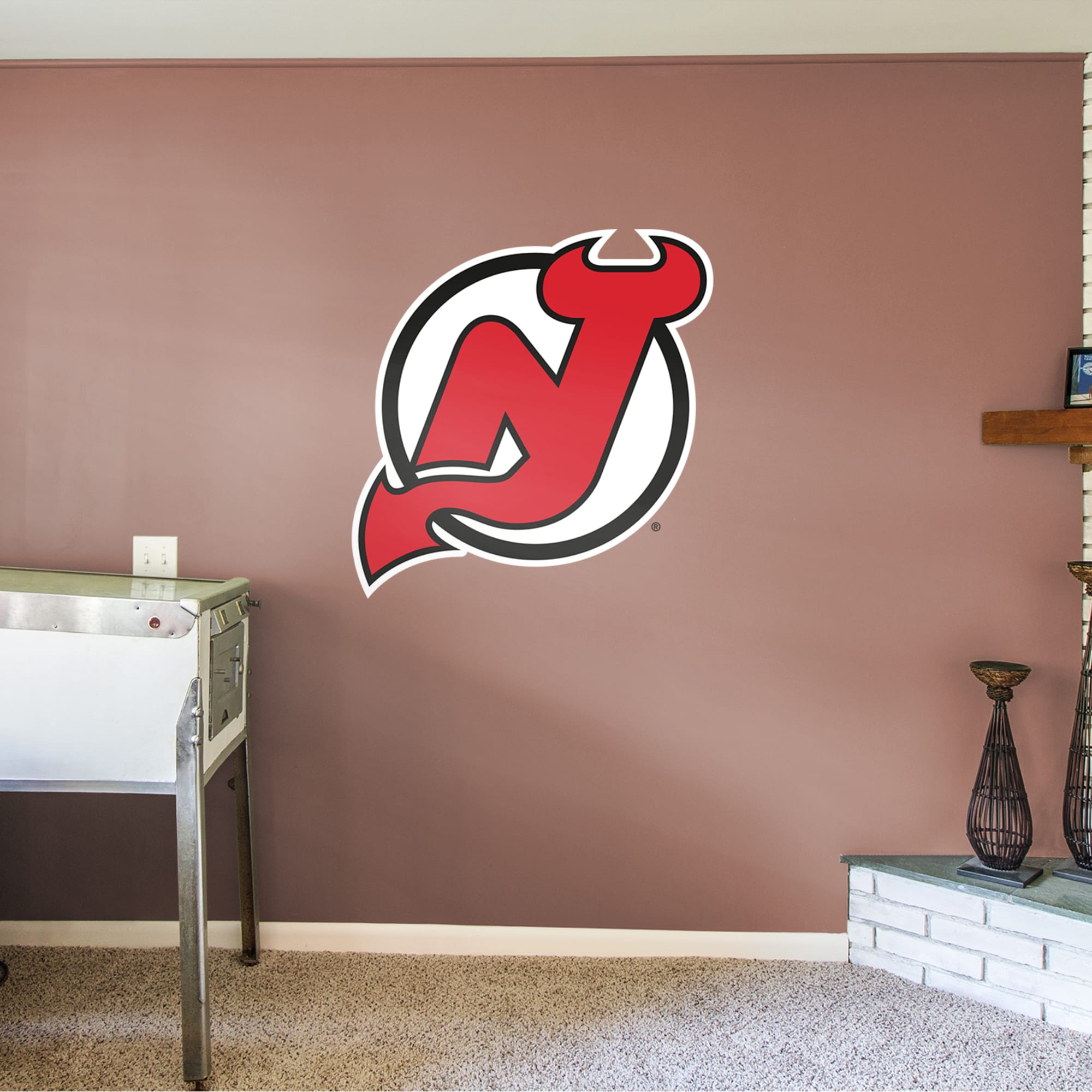 New Jersey Devils: Logo - Officially Licensed NHL Removable Wall Decal Giant Logo (40"W x 40"H) by Fathead | Vinyl