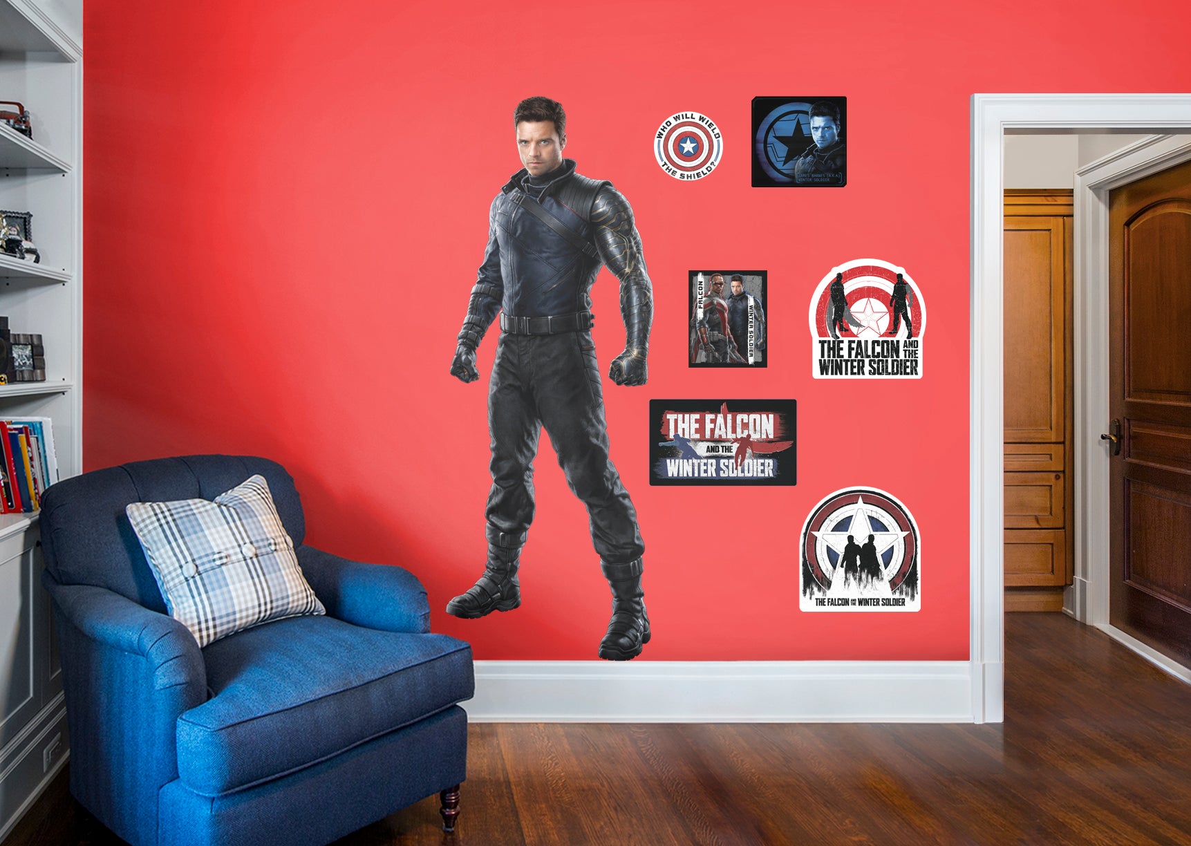 The Falcon & The Winter Soldier WINTER SOLDIER - Officially Licensed Marvel Removable Wall Decal Life-Size Character + 7 Decals