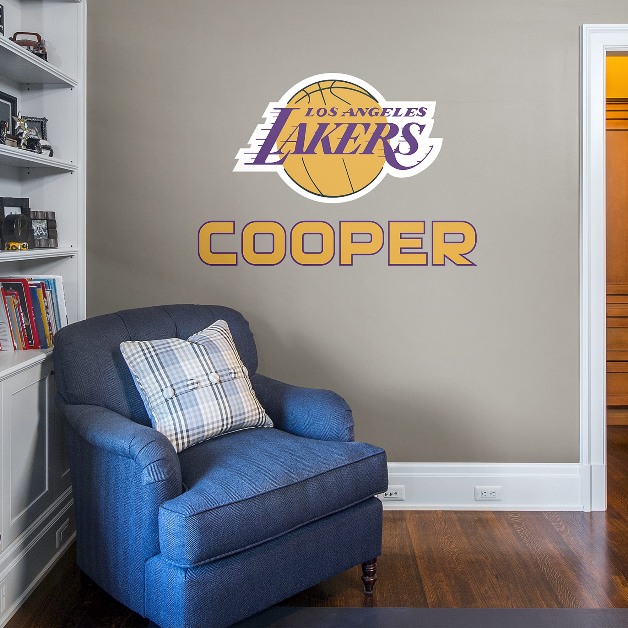Los Angeles Lakers: Stacked Personalized Name - Officially Licensed NBA Transfer Decal in Yellow by Fathead | Vinyl