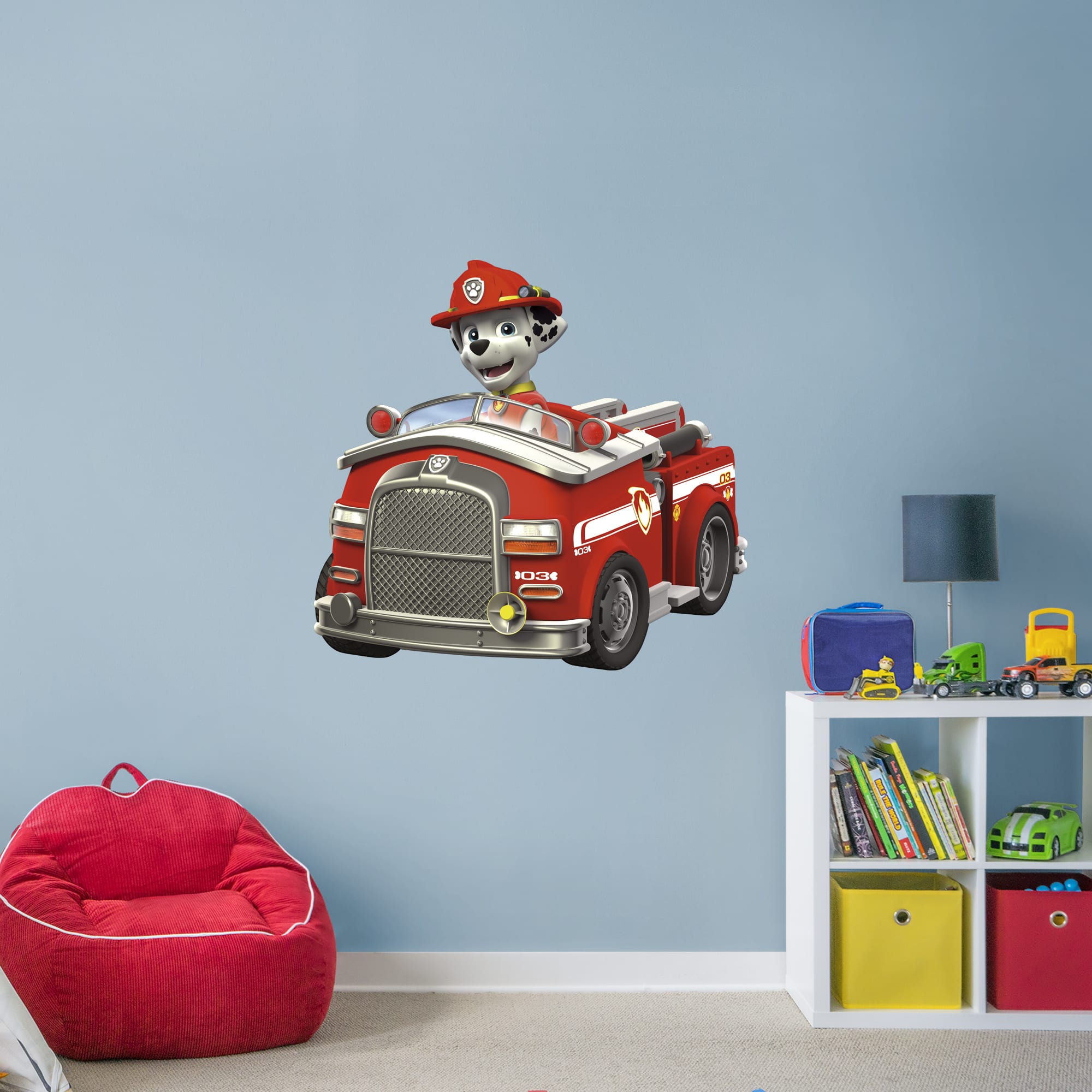 Marshall: Fire Truck - Officially Licensed PAW Patrol Removable Wall Decal Giant Character + 2 Licensed Decals (41"W x 38"H) by