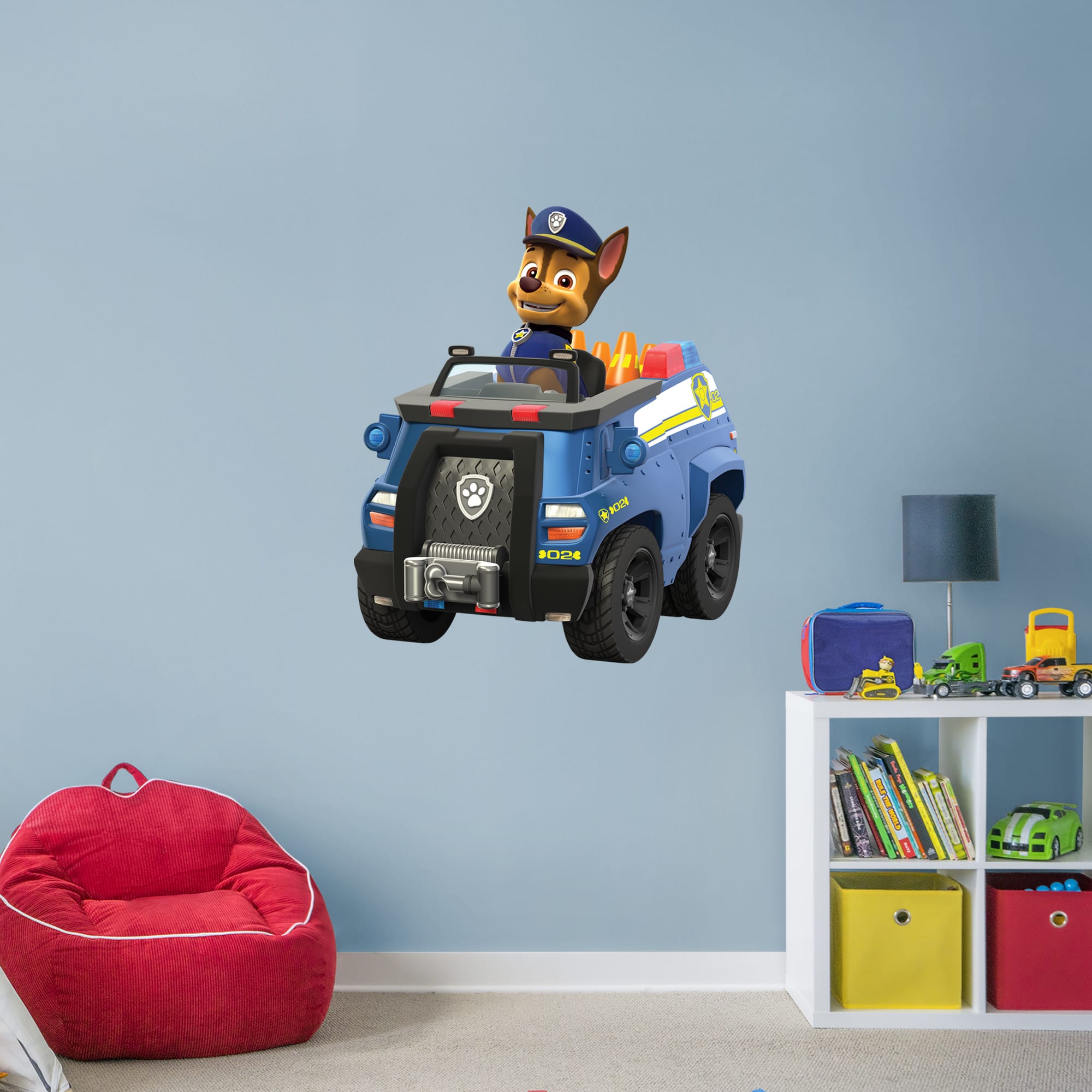 PAW Patrol: Chases Police Truck - Officially Licensed Removable Wall Decal Giant Character + 2 Licensed Decals (38"W x 45"H) by