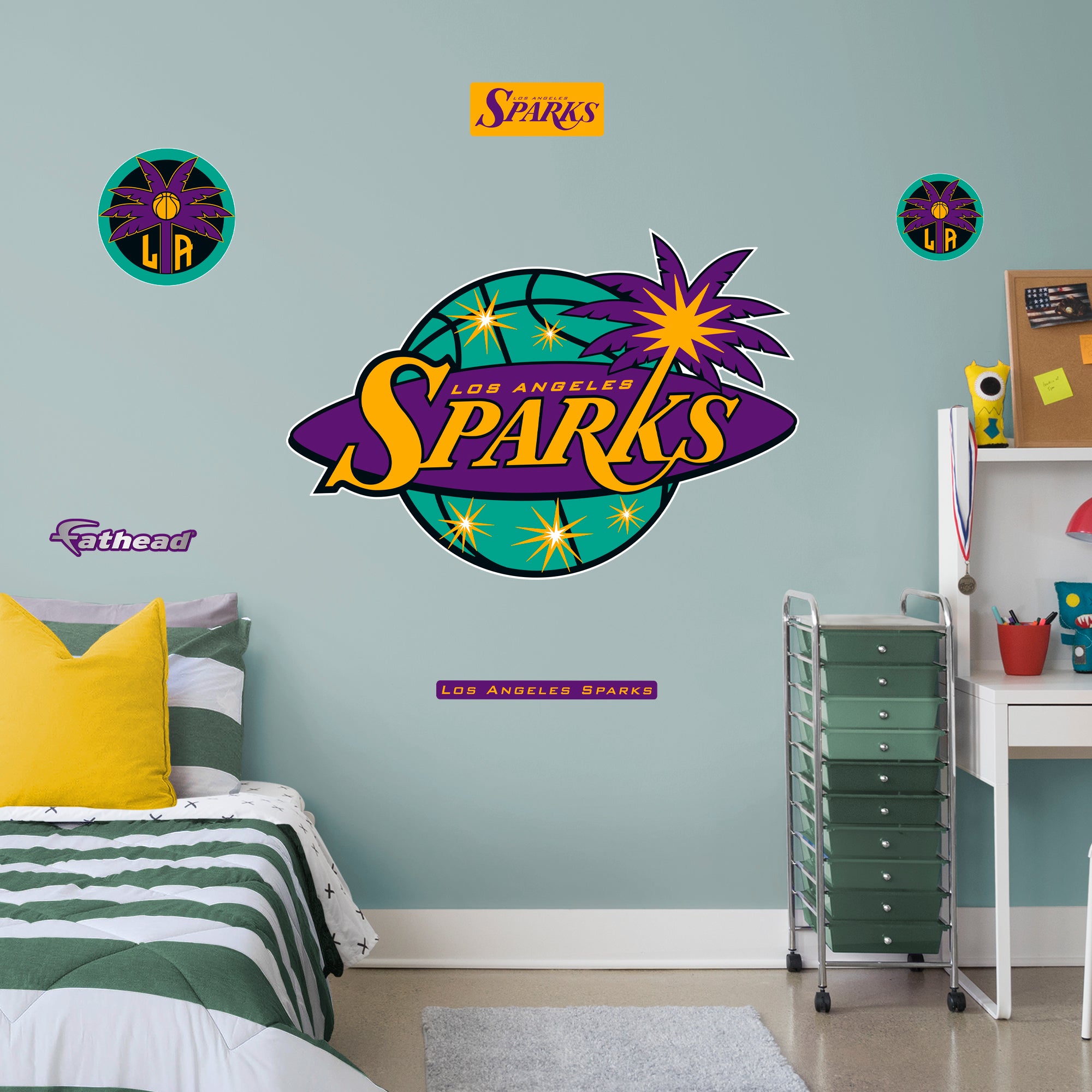 Los Angeles Sparks: Logo - Officially Licensed WNBA Removable Wall Decal Giant + 5 Decals by Fathead | Vinyl