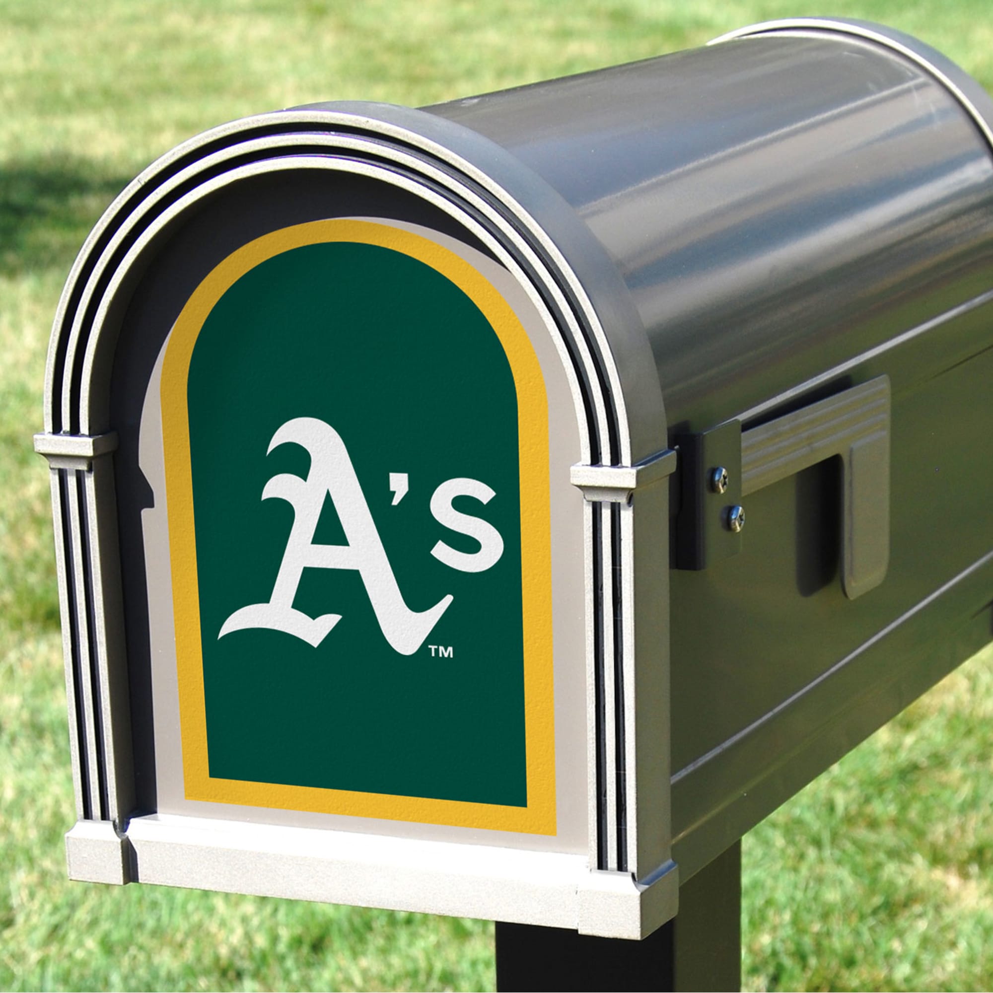 Oakland Athletics: Mailbox Logo - Officially Licensed MLB Outdoor Graphic 5.0"W x 8.0"H by Fathead | Wood/Aluminum