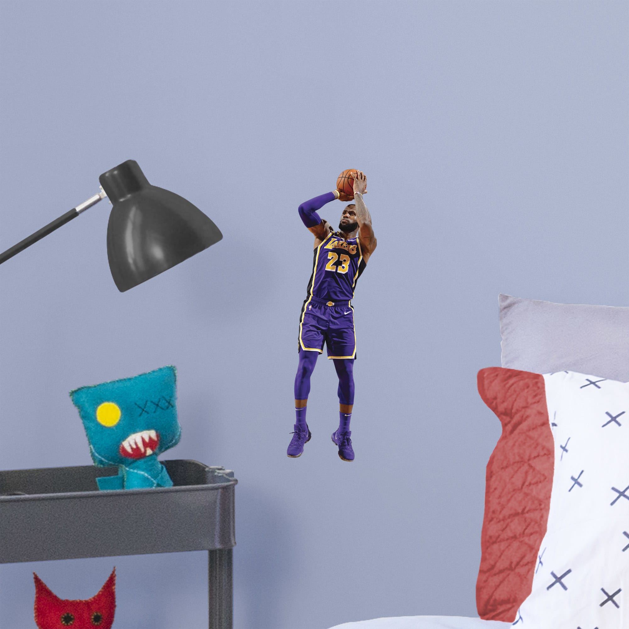 LeBron James for Los Angeles Lakers: Shooting - Officially Licensed NBA Removable Wall Decal Large by Fathead | Vinyl