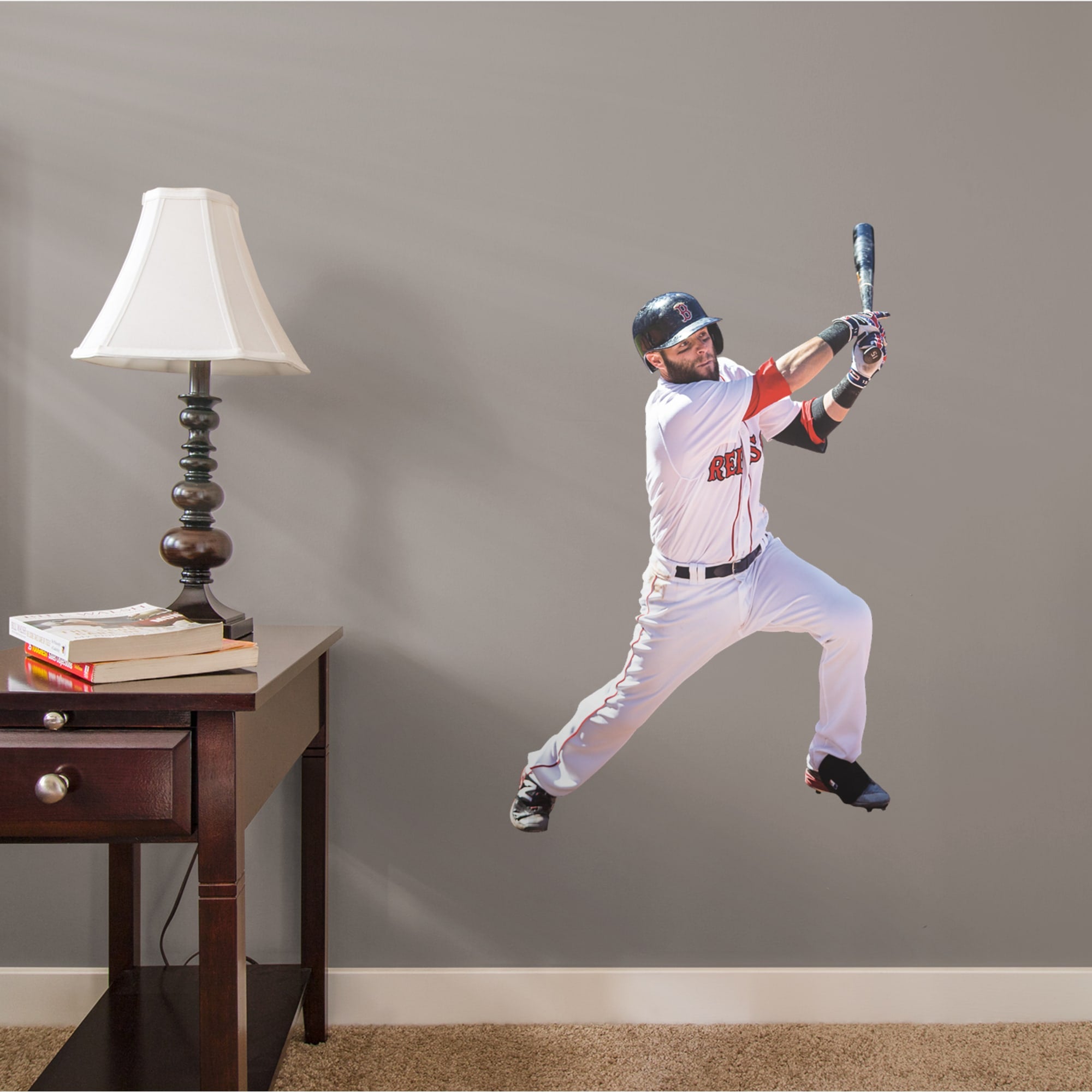 Dustin Pedroia for Boston Red Sox - Officially Licensed MLB Removable Wall Decal 24.0"W x 38.0"H by Fathead | Vinyl