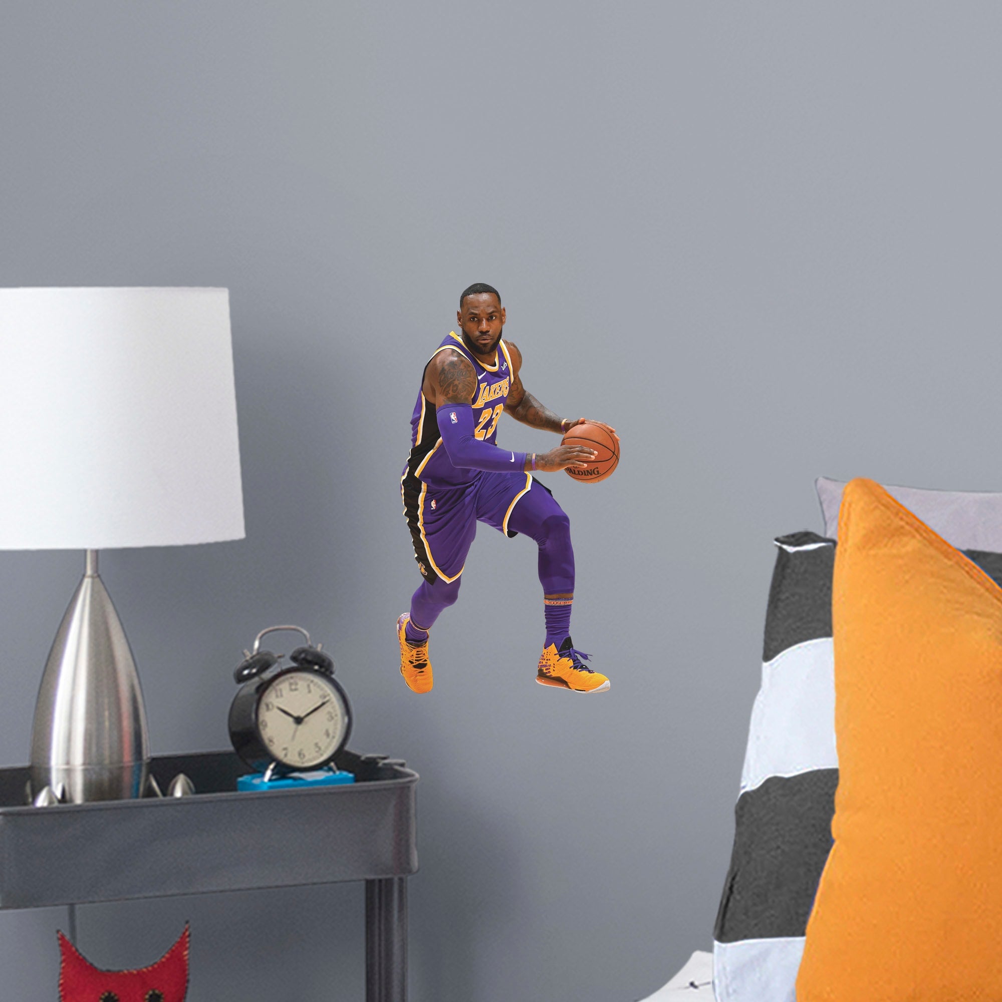 LeBron James for Los Angeles Lakers: Statement Jersey - Officially Licensed NBA Removable Wall Decal Large by Fathead | Vinyl
