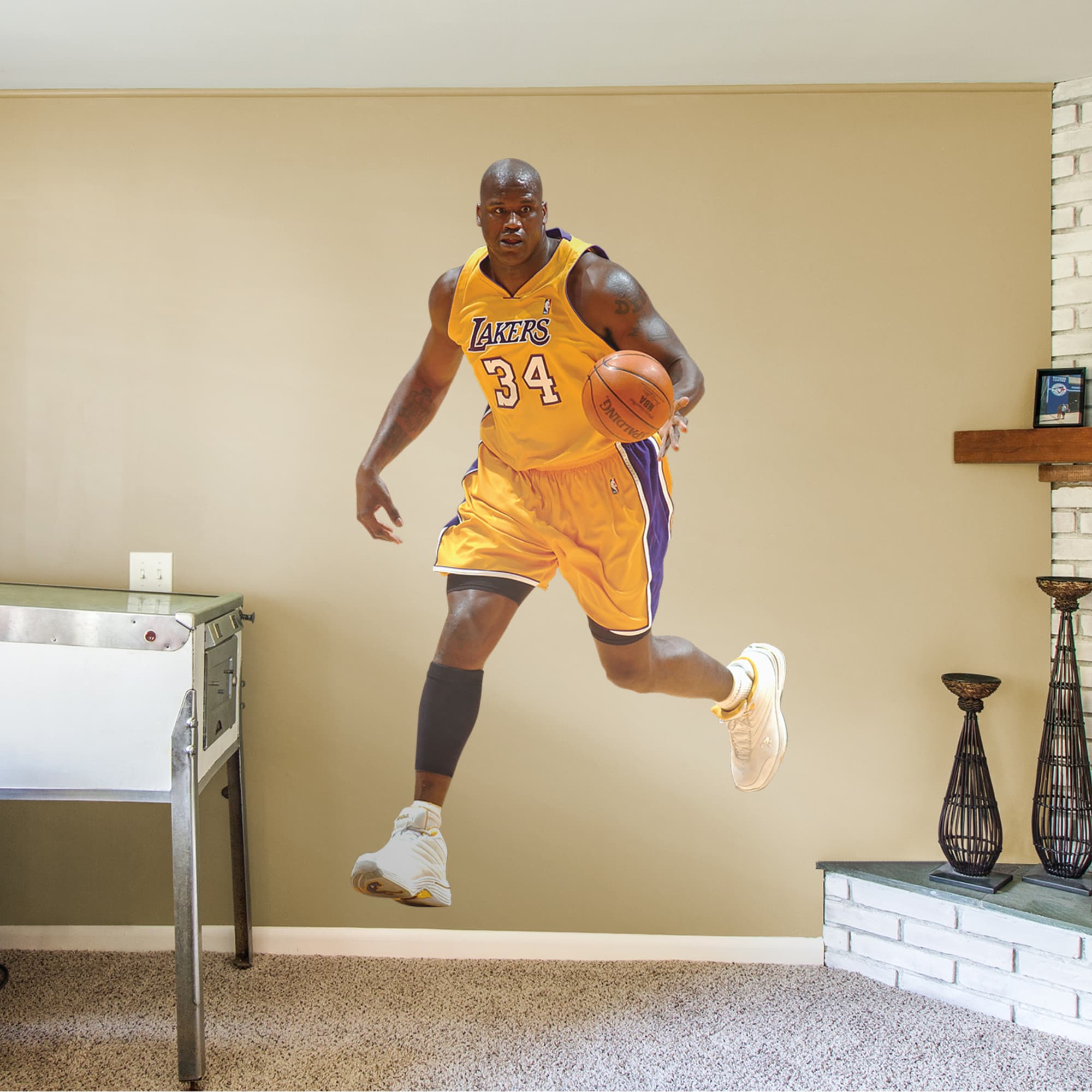 Shaquille ONeal for Los Angeles Lakers - Officially Licensed NBA Removable Wall Decal Life-Size Athlete + 12 Decals (50"W x 86"