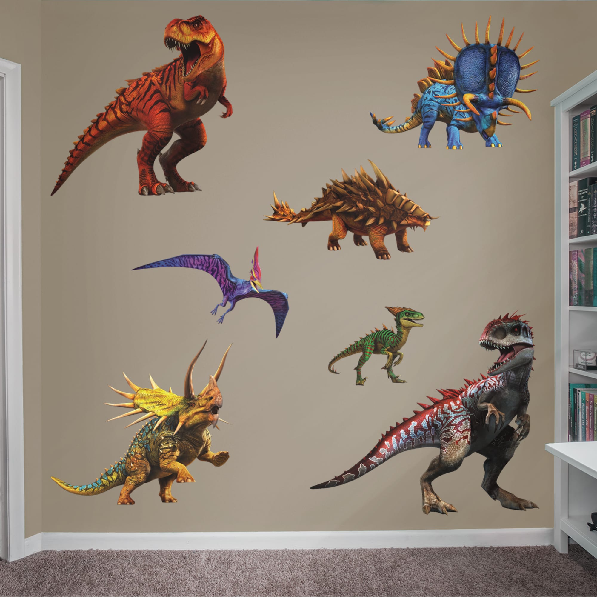 Jurassic World: Hybrid Dinosaurs Collection - Officially Licensed Removable Wall Decal 54.0"W x 80.0"H by Fathead | Vinyl