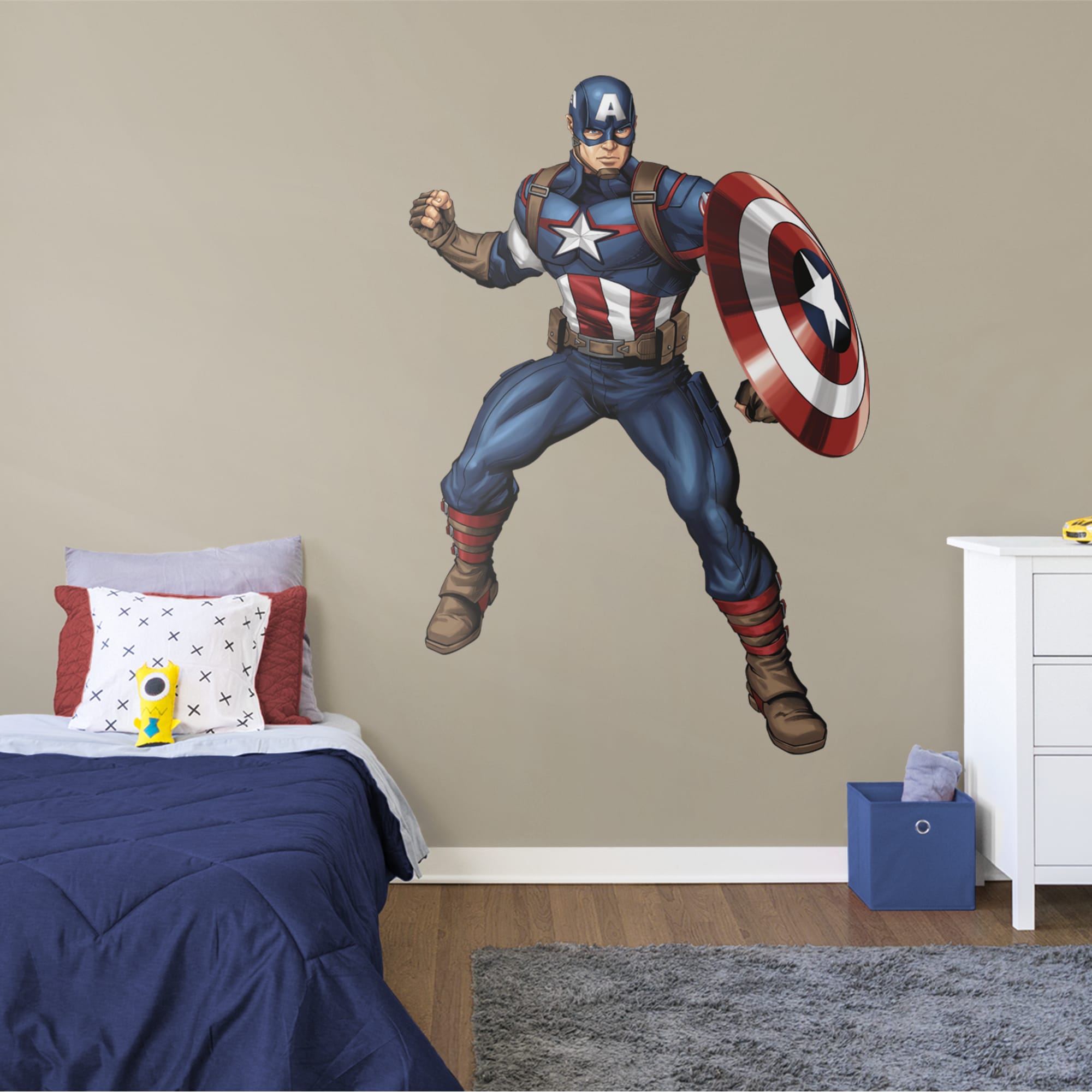 Captain America: Avengers Assemble - Officially Licensed Removable Wall Decal 51.0"W x 75.0"H by Fathead | Vinyl