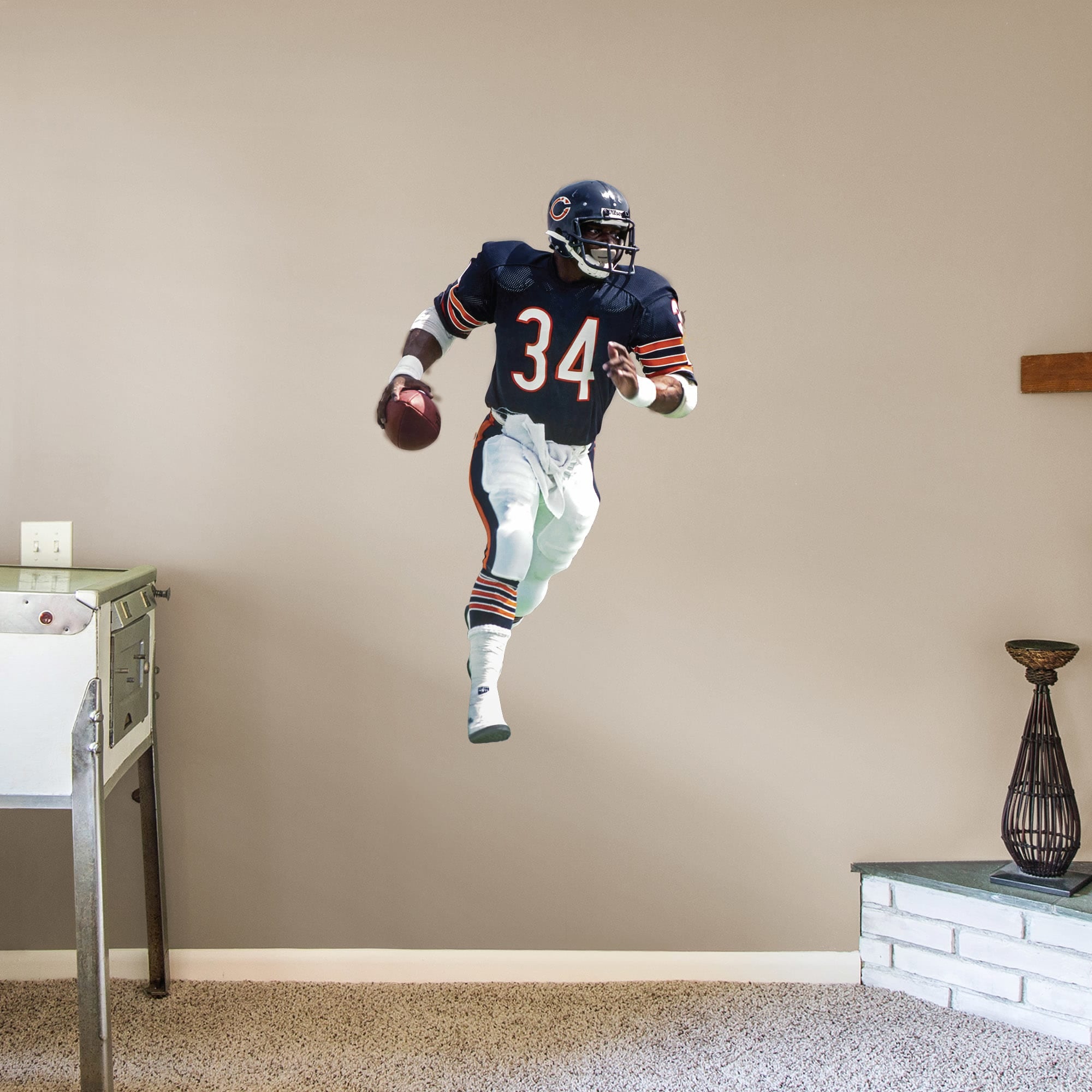 Walter Payton for Chicago Bears: Legend - Officially Licensed NFL Removable Wall Decal Giant Athlete + 2 Decals (29"W x 51"H) by