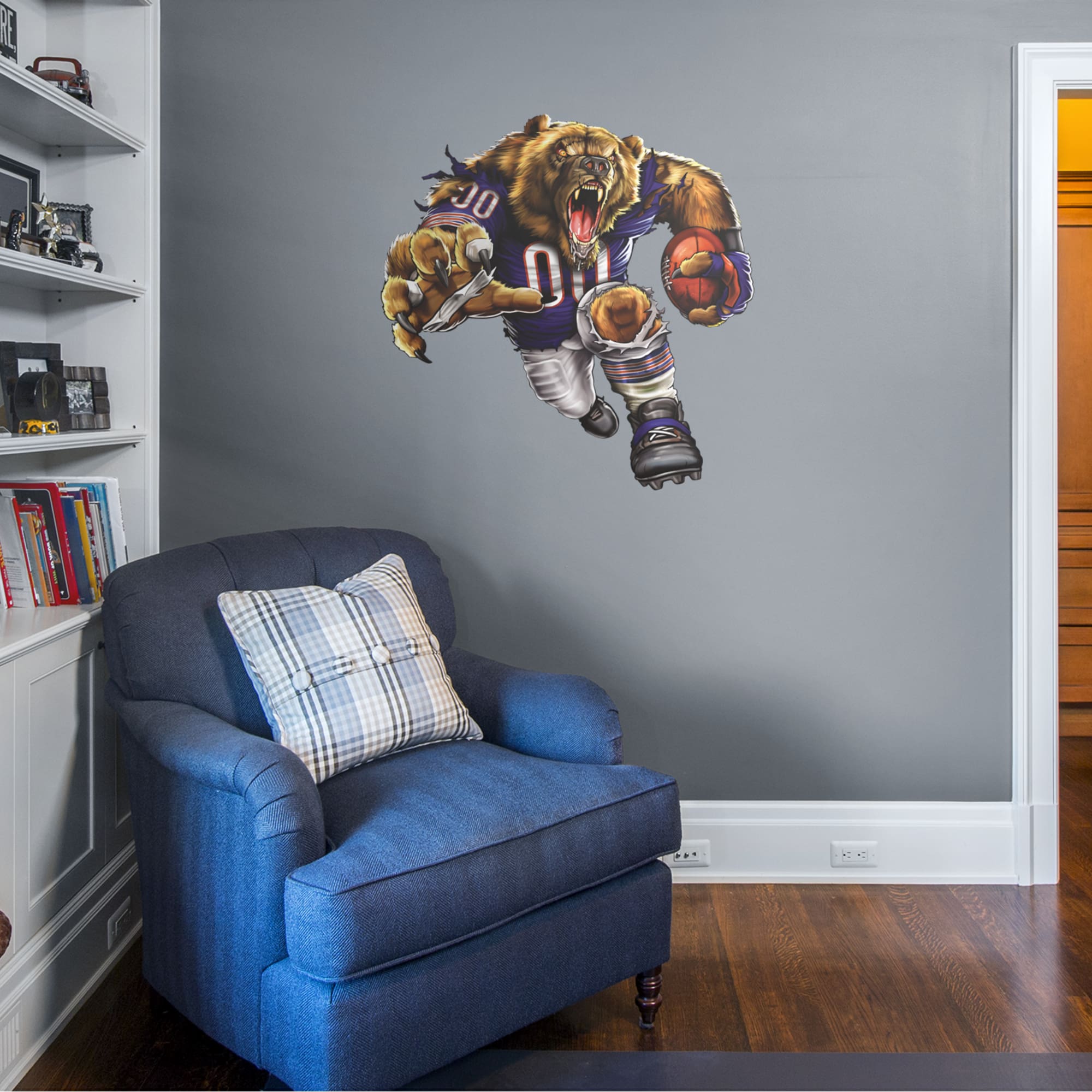 Chicago Bears: Bruiser Bear - Officially Licensed NFL Removable Wall Decal 38.0"W x 38.0"H by Fathead | Vinyl