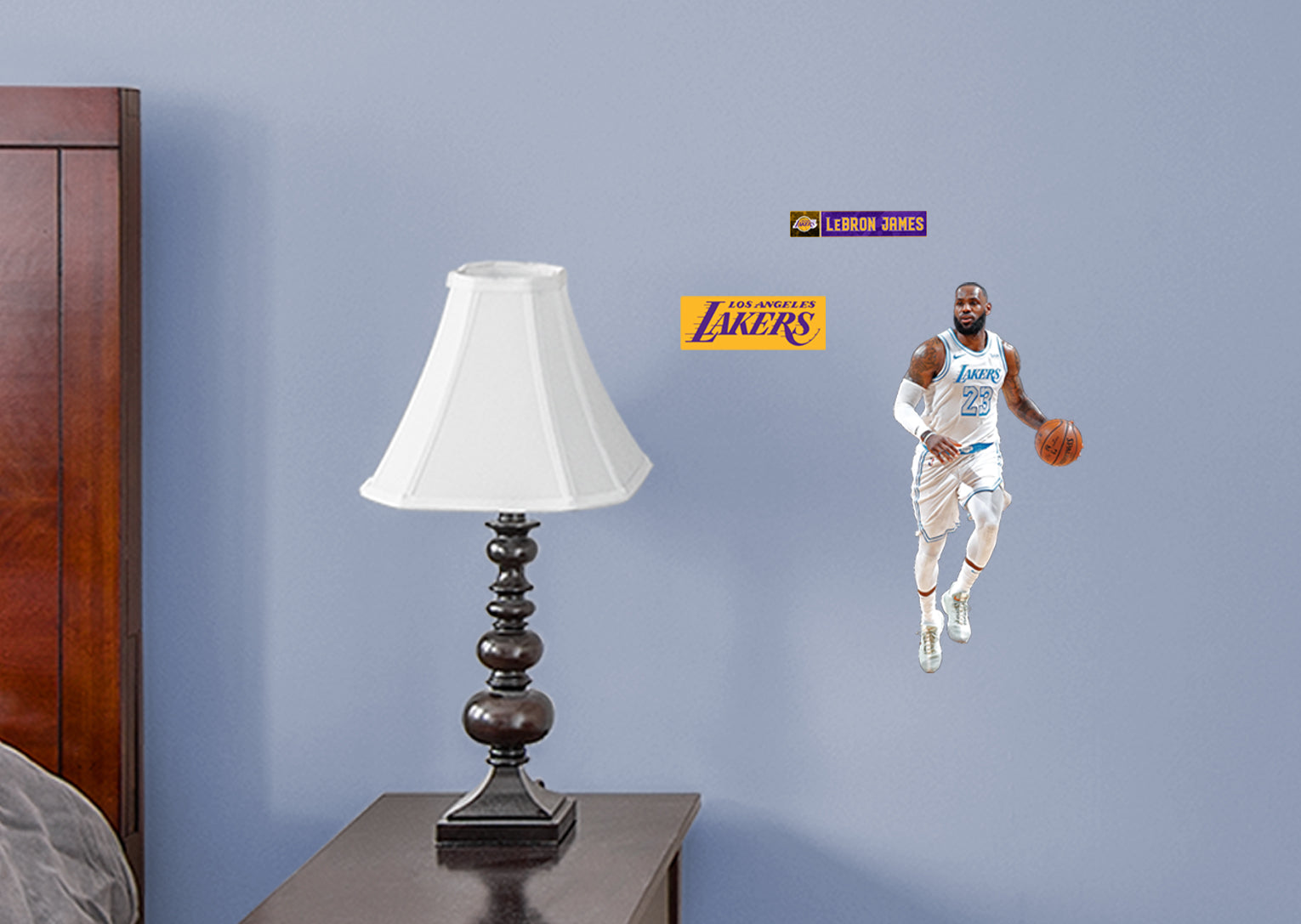 LeBron James 2021 City Jersey for Los Angeles Lakers - Officially Licensed NBA Removable Wall Decal Large by Fathead | Vinyl