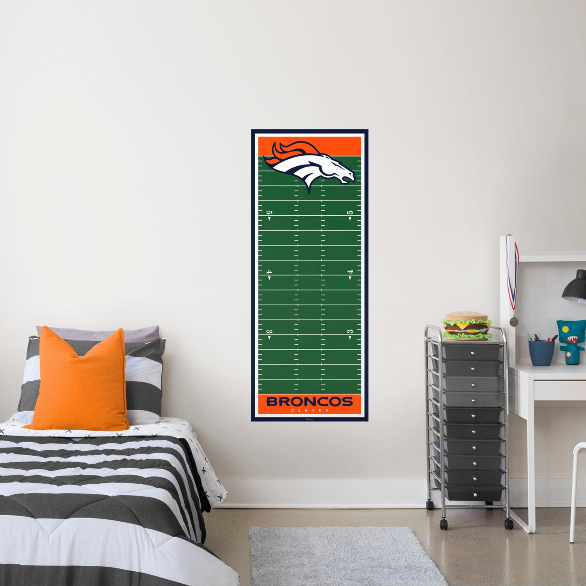 Denver Broncos: Growth Chart - Officially Licensed NFL Removable Wall Graphic 24.0"W x 59.0"H by Fathead | Vinyl