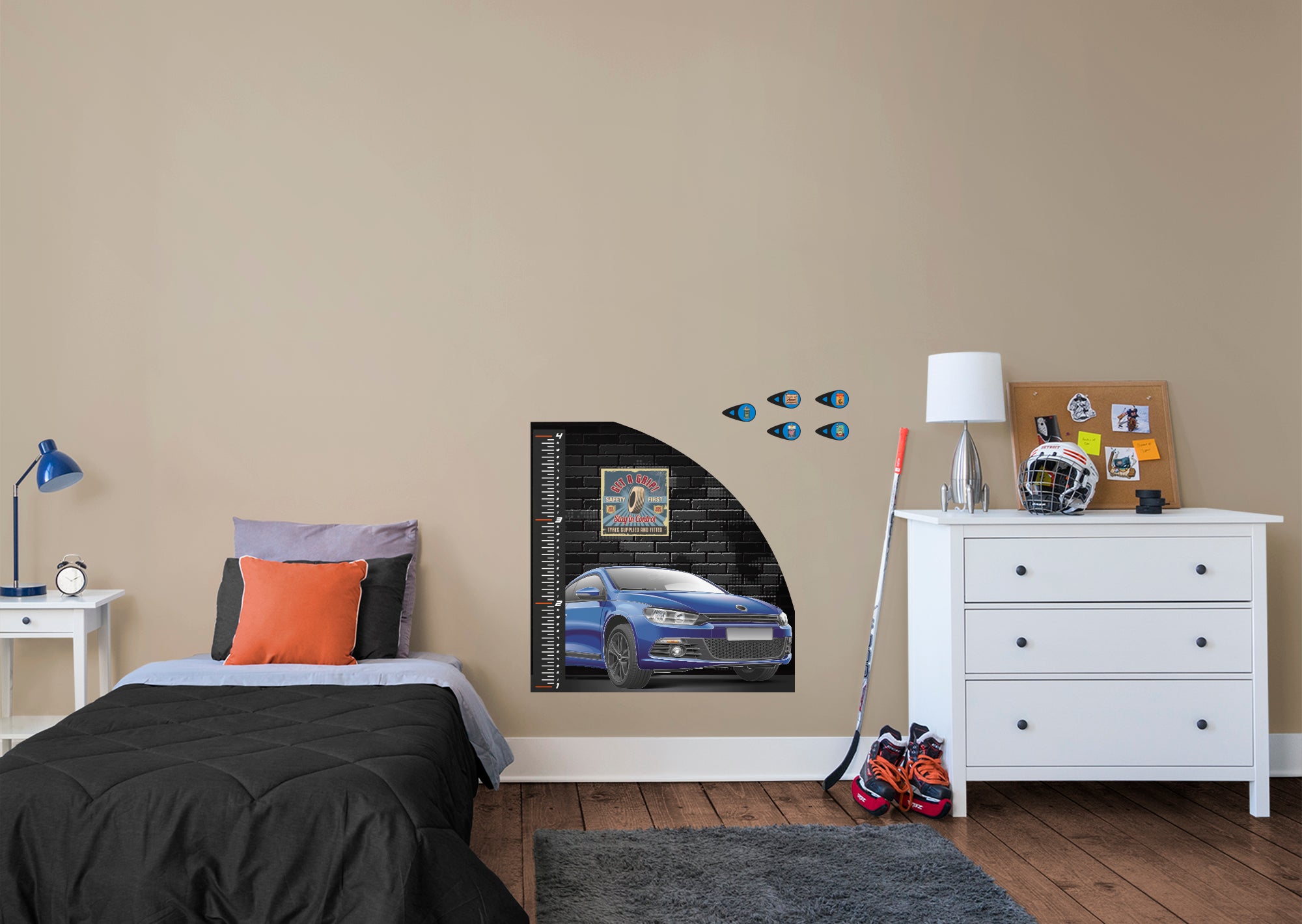 Automobile Growth Charts Sport Car - Removable Wall Decal Growth Chart (38"W x 39"H) by Fathead | Vinyl