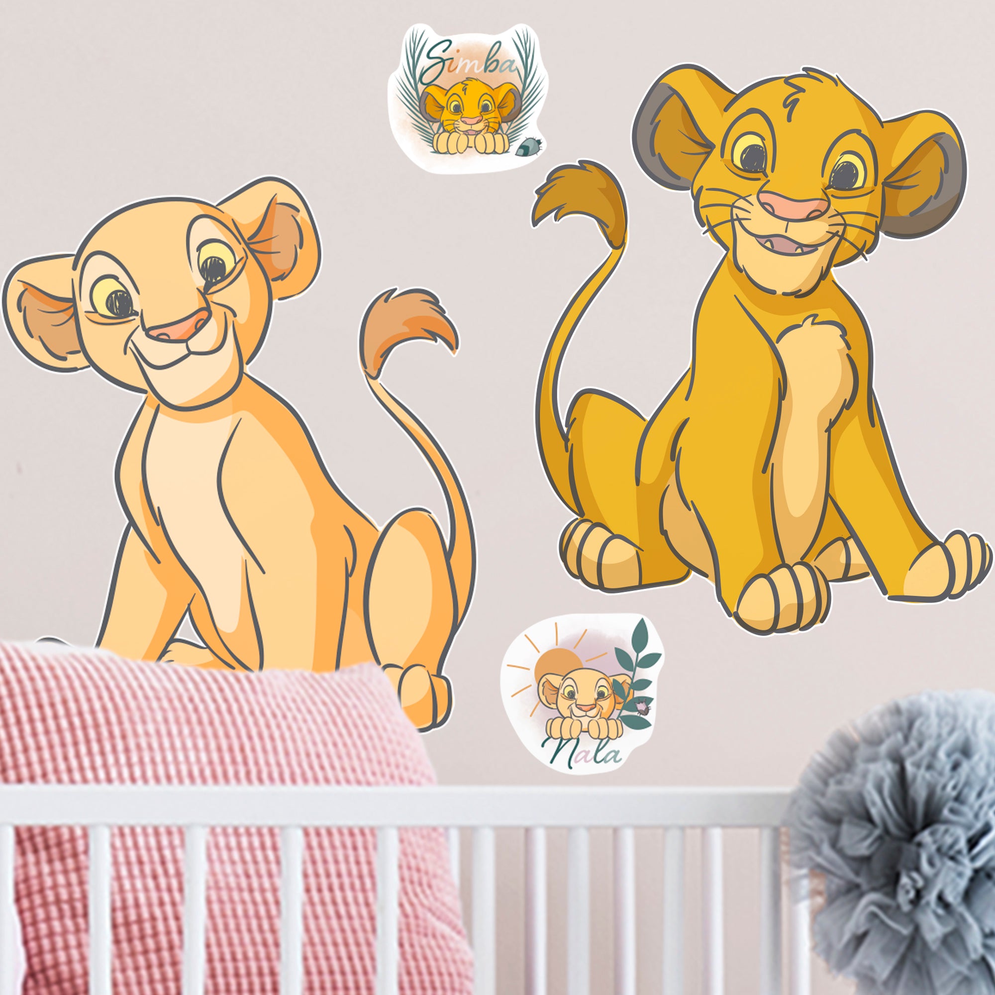 Lion King Simba and Nala Before the Bloom - Officially Licensed Disney Removable Wall Decal Large by Fathead | Vinyl