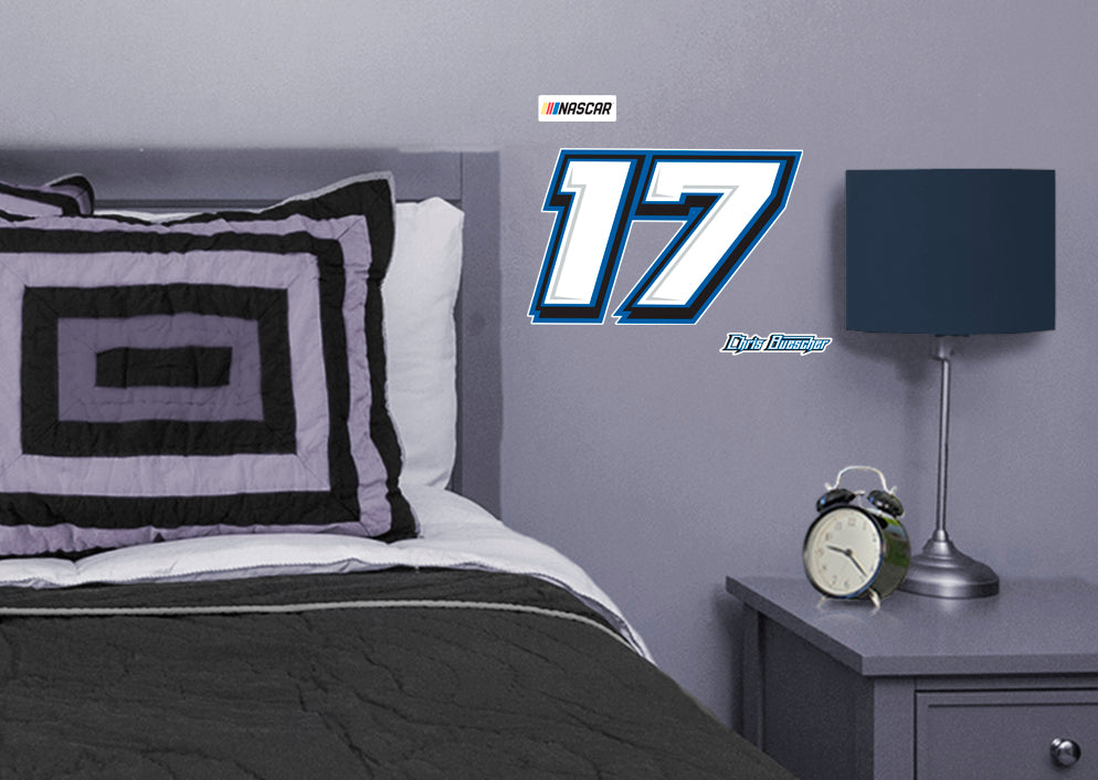 Chris Buescher 2021 #17 Logo - Officially Licensed NASCAR Removable Wall Decal Large by Fathead | Vinyl