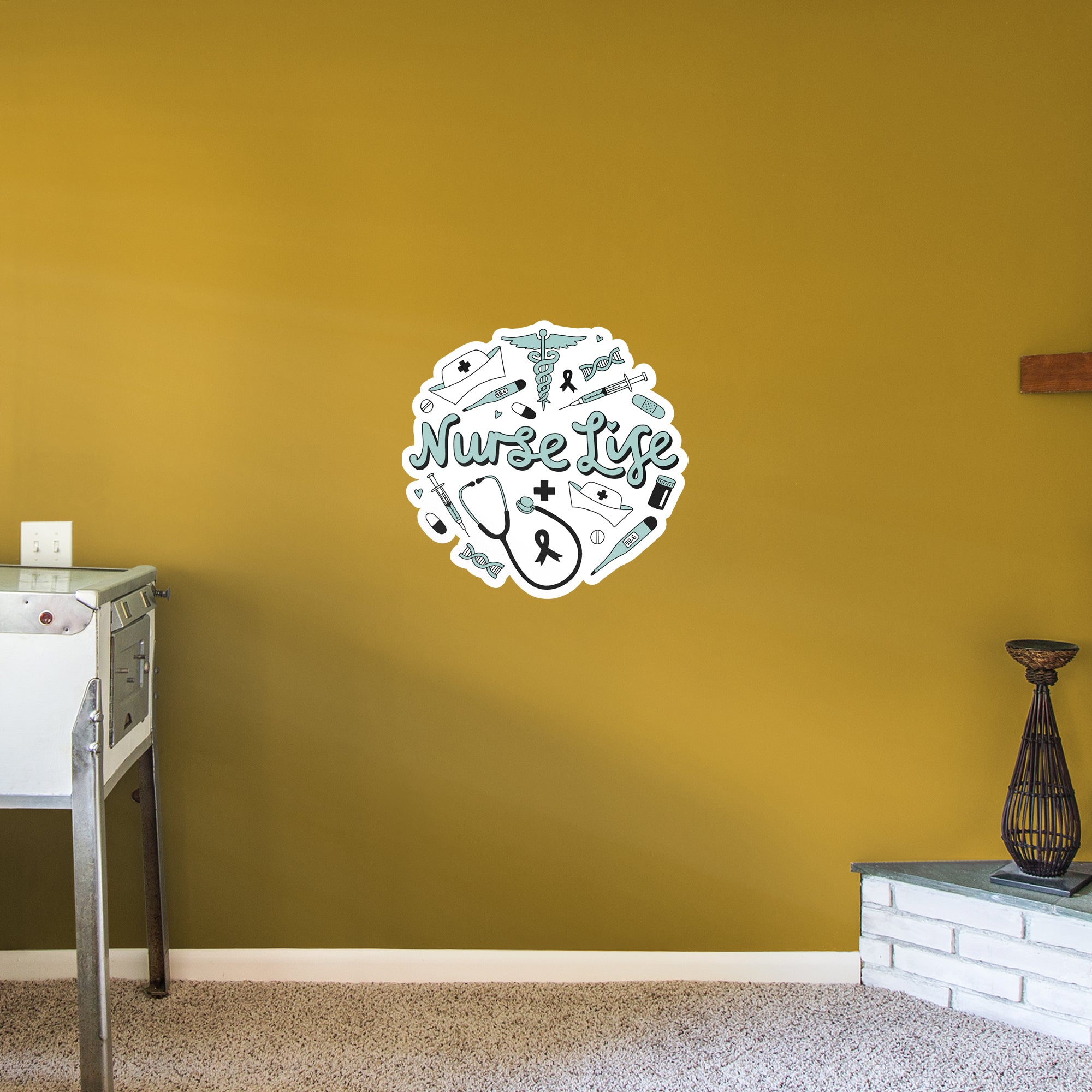 Nurse Life Circle - Officially Licensed Big Moods Removable Wall Decal XL by Fathead | Vinyl