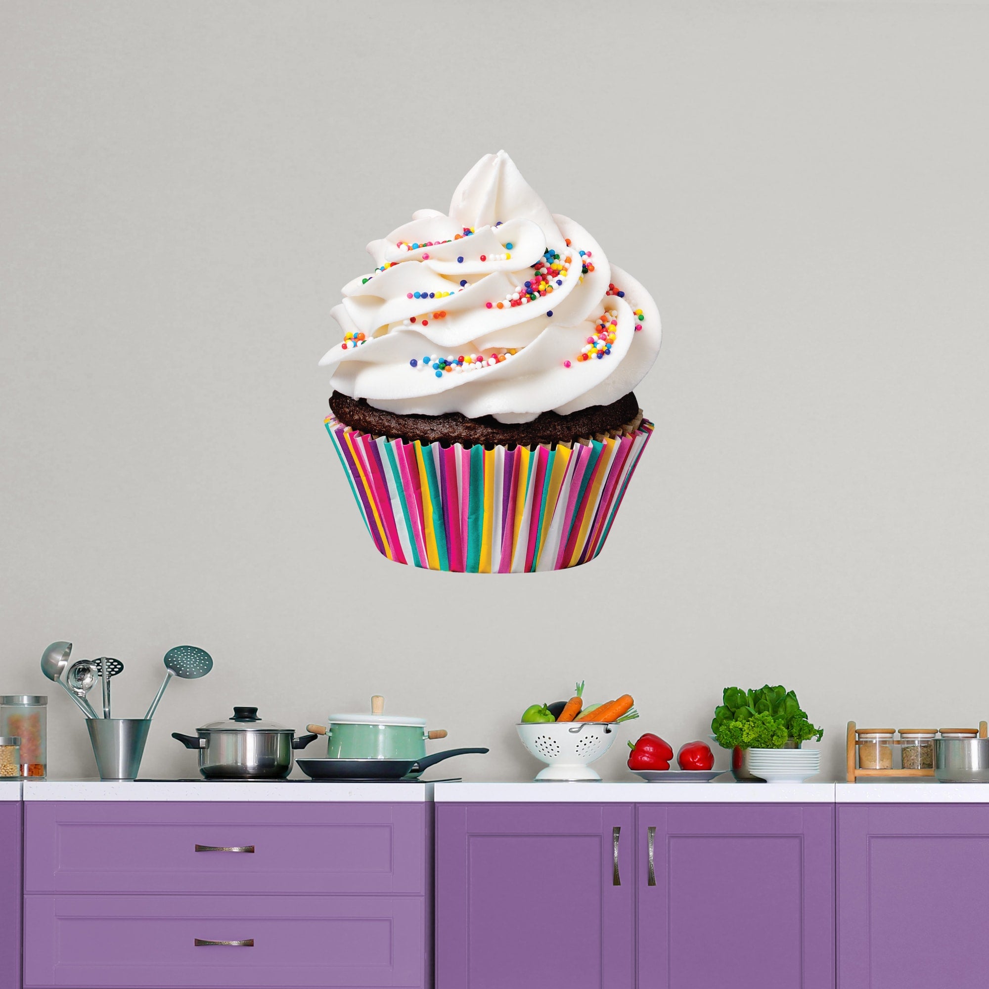 Cupcake - Removable Vinyl Decal Giant Cupcake + 2 Decals (30"W x 37"H) by Fathead