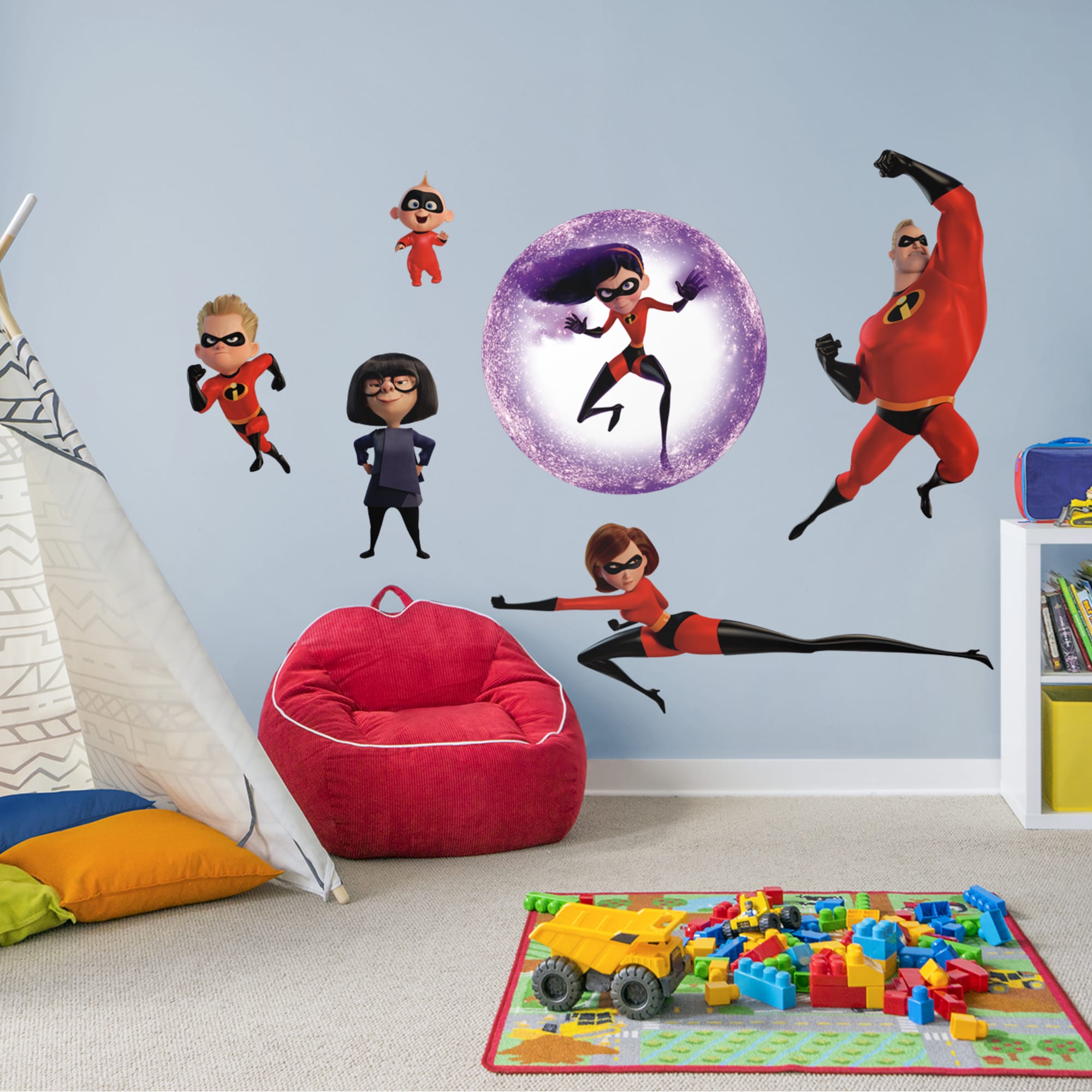 Incredibles 2: Collection - Officially Licensed Disney/PIXAR Removable Wall Decals 21.8"W x 24.3"H by Fathead | Vinyl