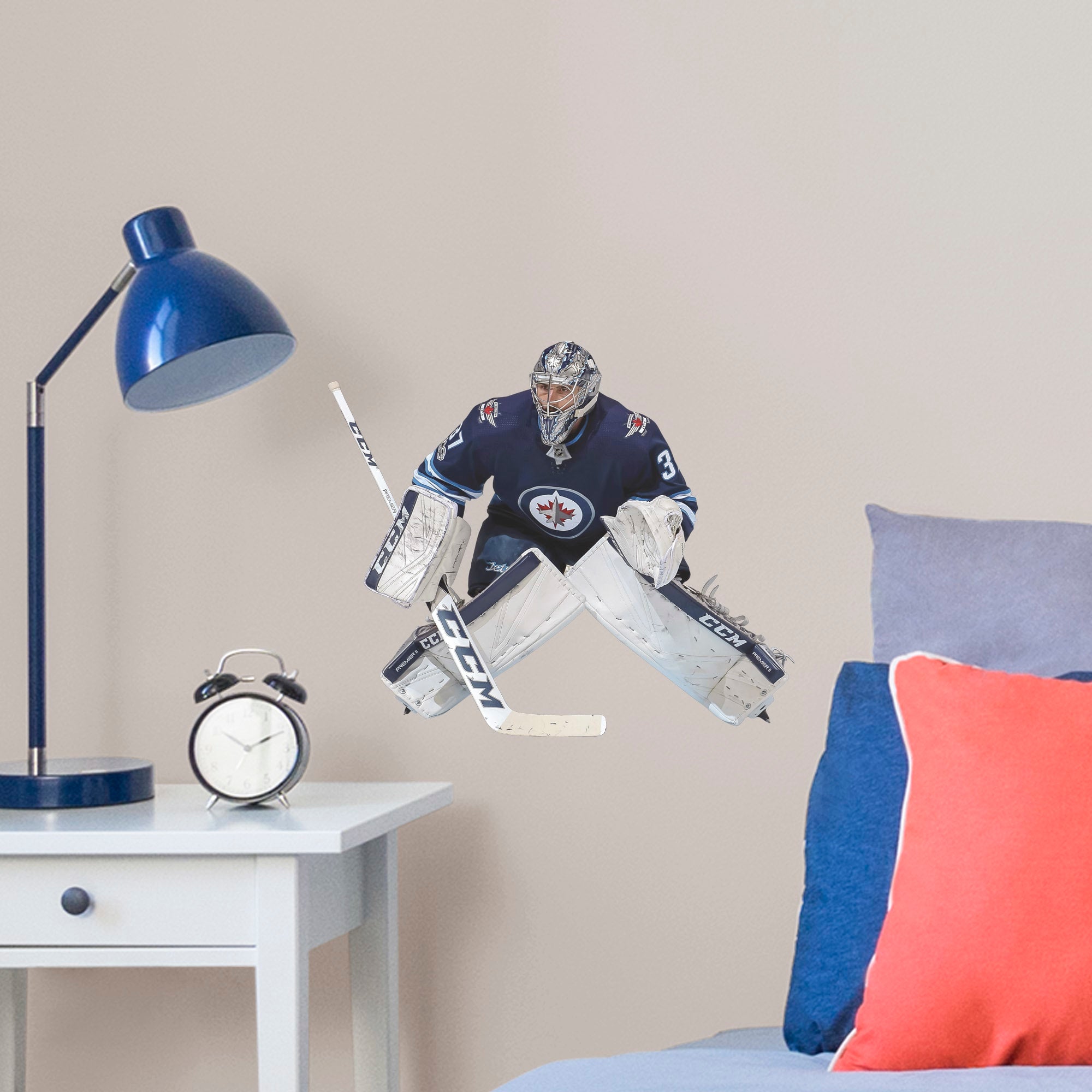 Connor Hellebuyck for Winnipeg Jets - Officially Licensed NHL Removable Wall Decal Large by Fathead | Vinyl