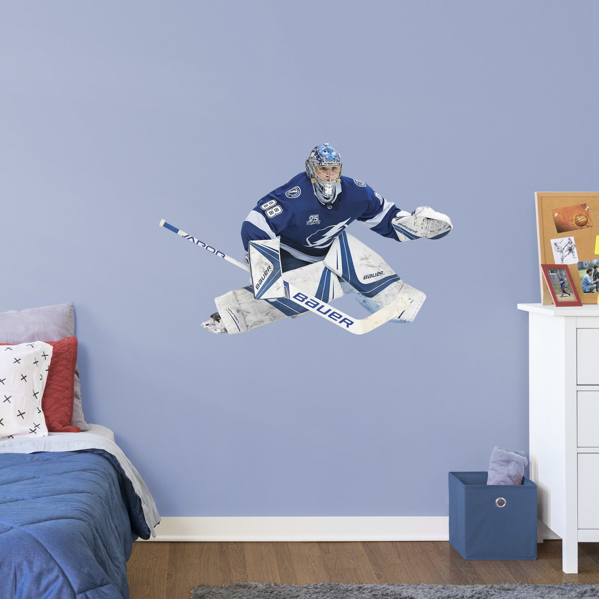 Andrei Vasilevskiy for Tampa Bay Lightning - Officially Licensed NHL Removable Wall Decal Giant Athlete + 2 Decals (51"W x 33"H)