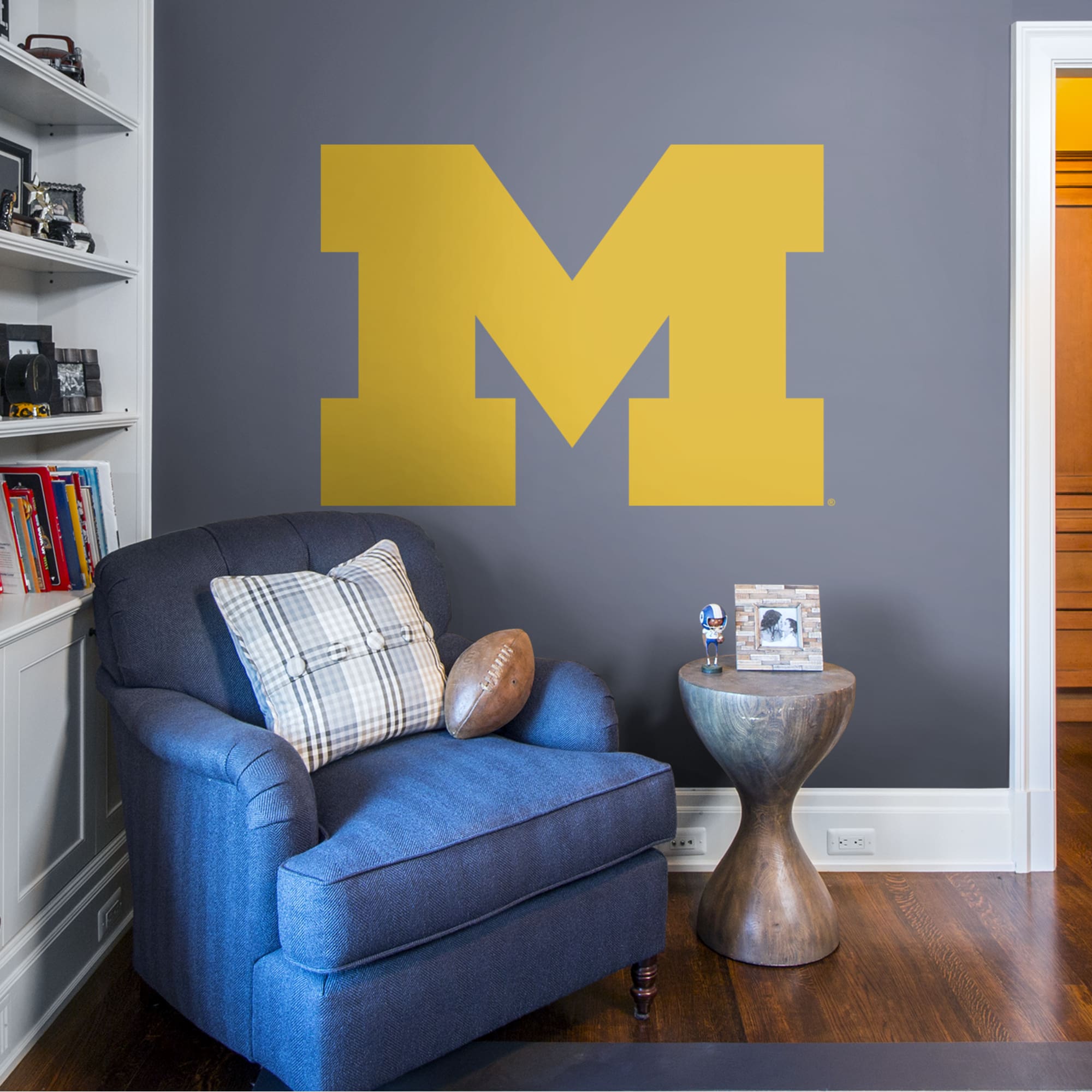 Michigan Wolverines: Block M Logo - Officially Licensed Removable Wall Decal 49.0"W x 35.0"H by Fathead | Vinyl