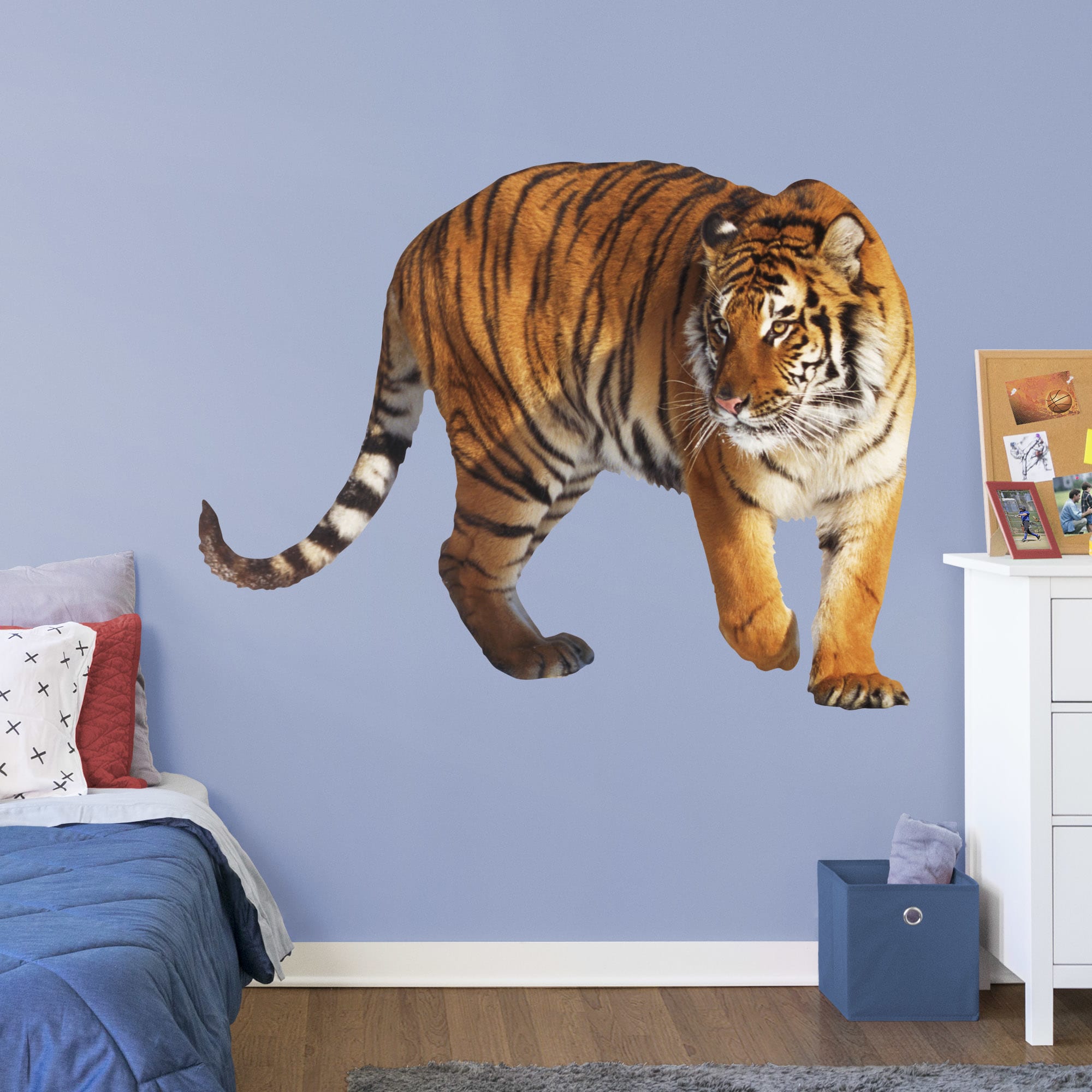 Tiger - Removable Vinyl Decal Life-Size Animal + 2 Licensed Decals (69"W x 53"H) by Fathead