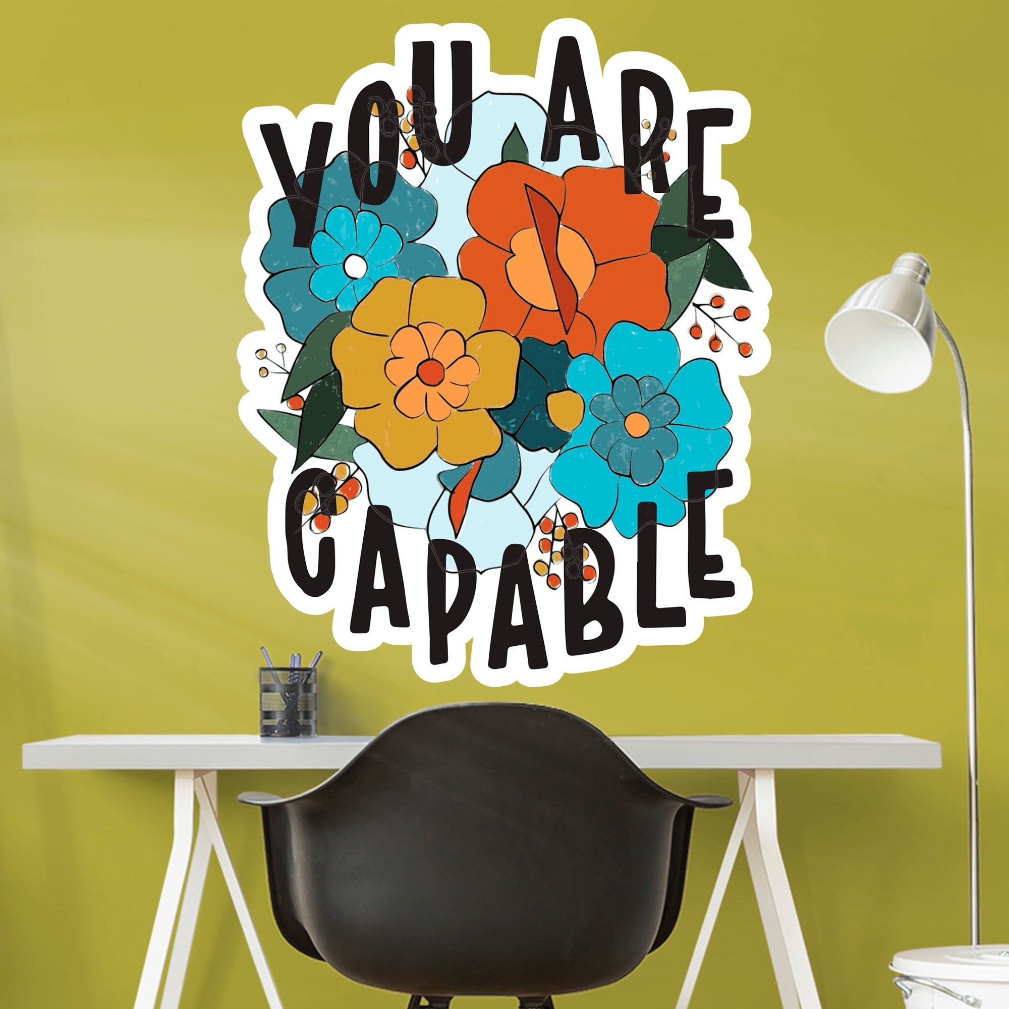 You Are Capable - Officially Licensed Big Moods Removable Wall Decal Giant Decal (44"W x 35"H) by Fathead | Vinyl