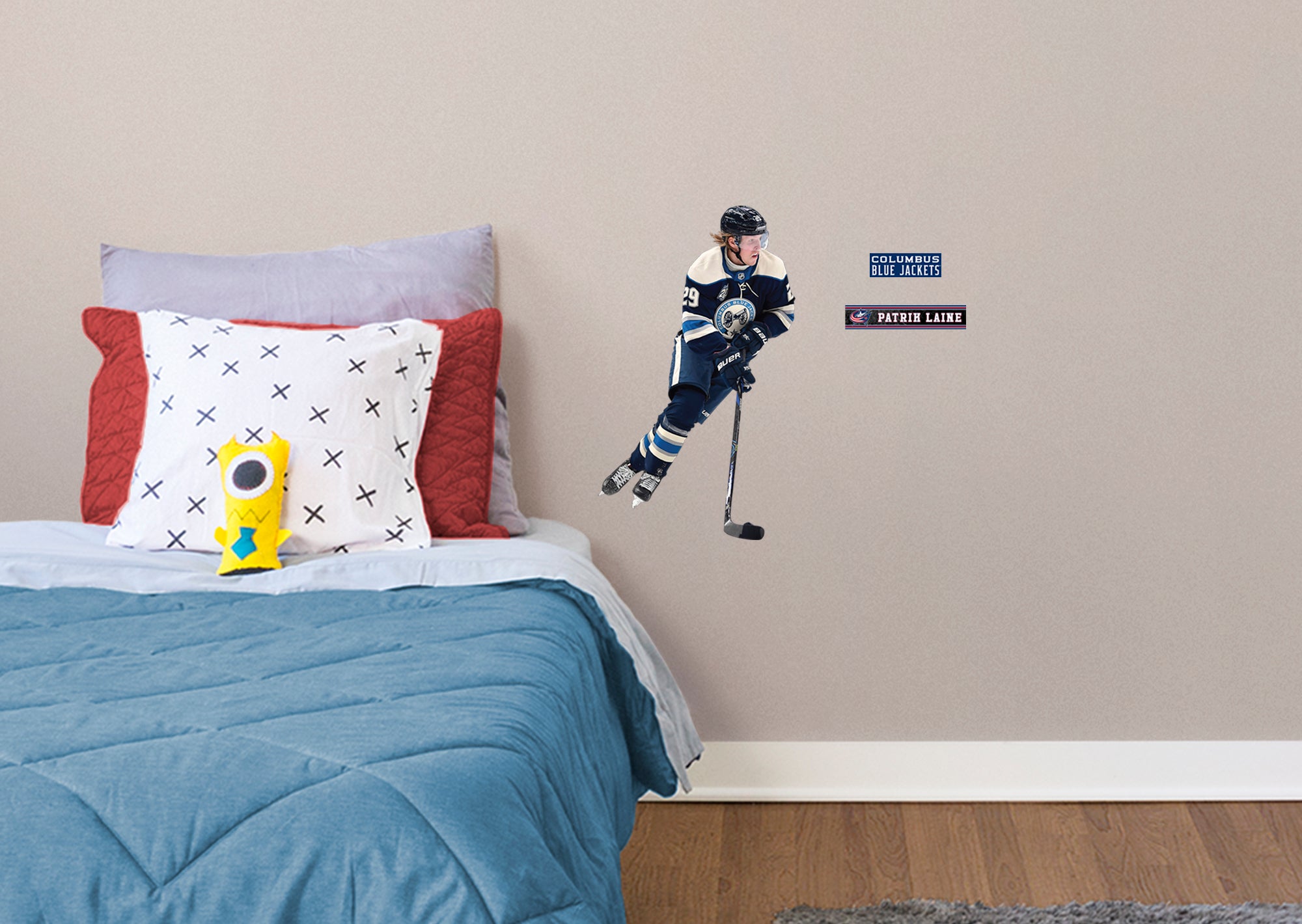 Patrik Laine 2021 for Columbus Blue Jackets - Officially Licensed NHL Removable Wall Decal Large by Fathead | Vinyl