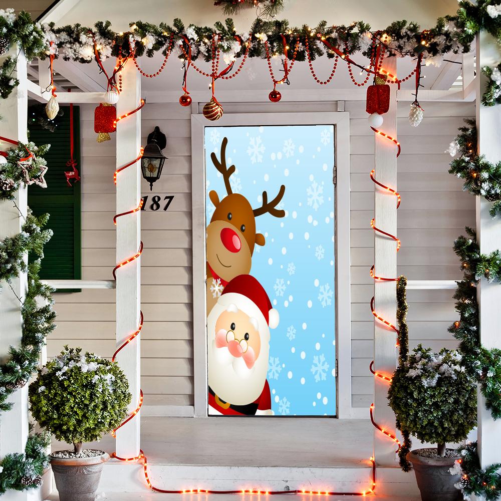 Santa and Reindeer 30x80 by Fathead | Polyester