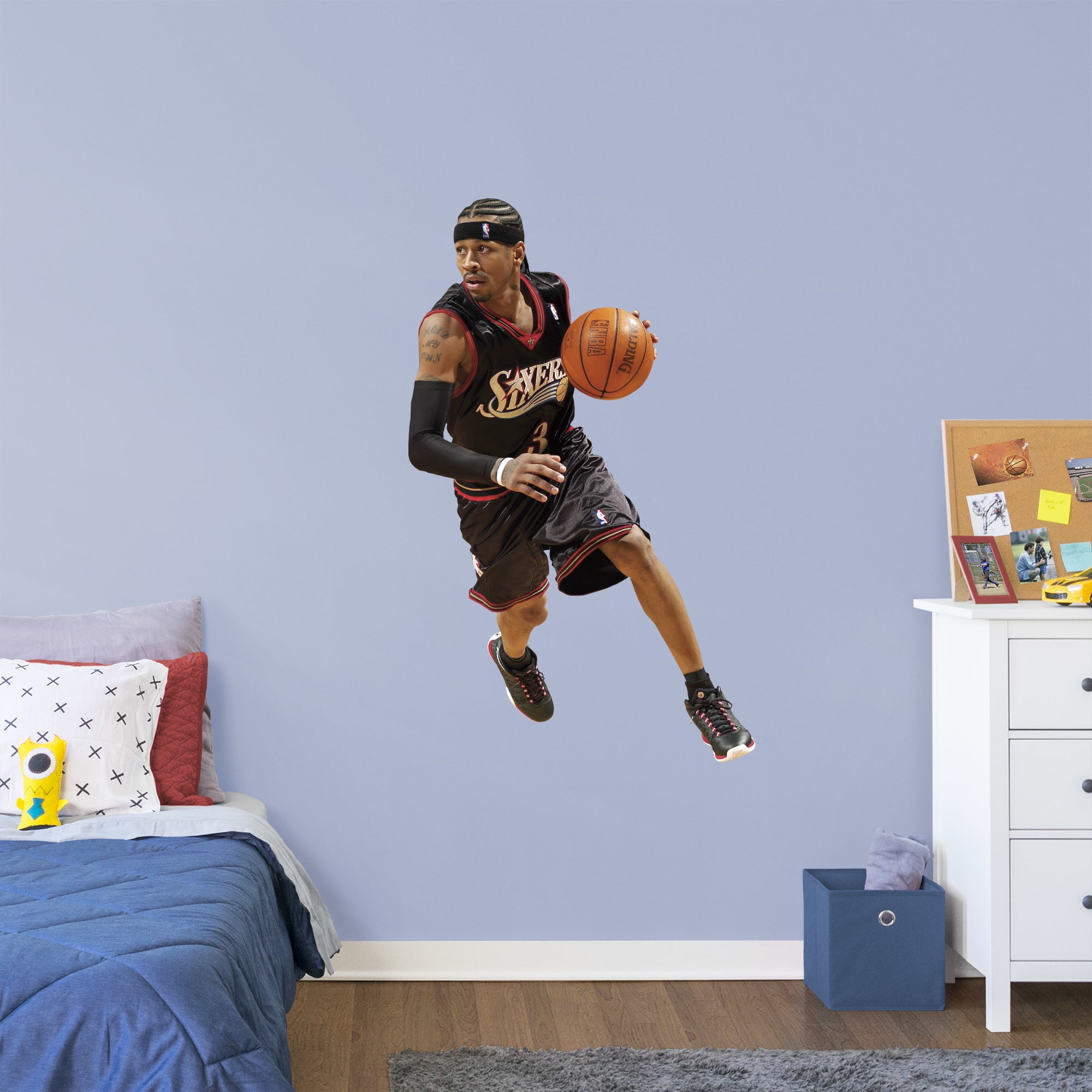 Allen Iverson for Philadelphia 76ers: Legend - Officially Licensed NBA Removable Wall Decal Giant Athlete + 2 Decals (31"W x 51"