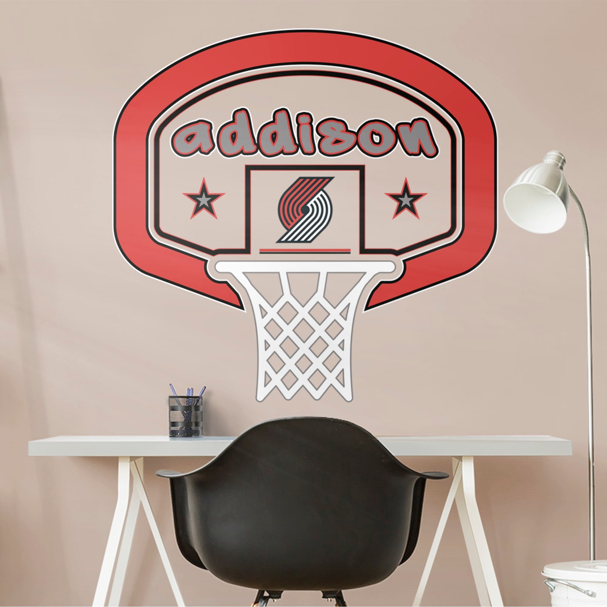 Portland Trail Blazers: Personalized Name - Officially Licensed NBA Transfer Decal 39.5"W x 52.0"H by Fathead | Vinyl