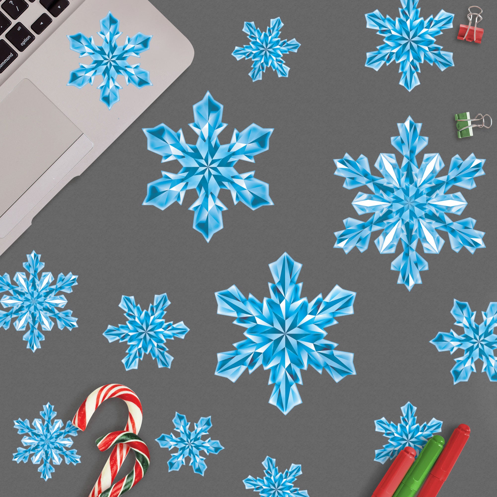 Snowflake Crystal Collection - Removable Vinyl Decal 12.0"W x 17.0"H by Fathead