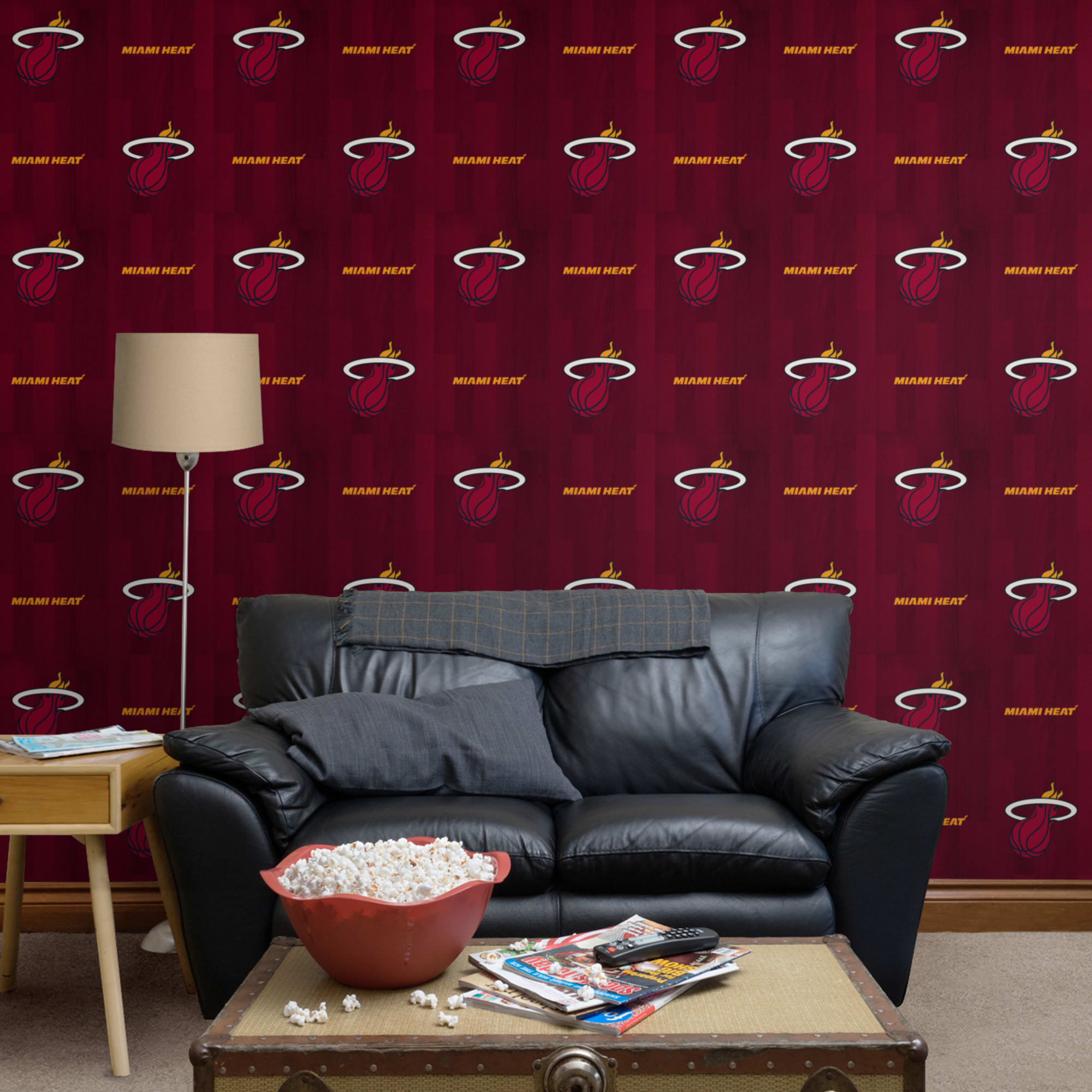 Miami Heat: Hardwood Pattern - Officially Licensed Removable Wallpaper 12" x 12" Sample by Fathead