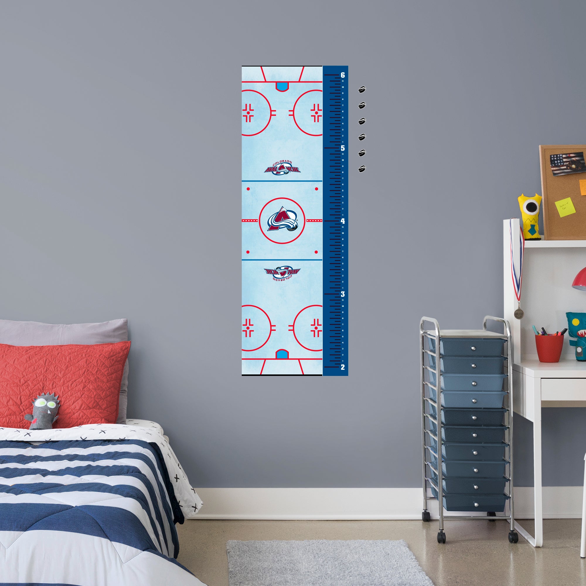 Colorado Avalanche: Rink Growth Chart - Officially Licensed NHL Removable Wall Graphic Large by Fathead | Vinyl