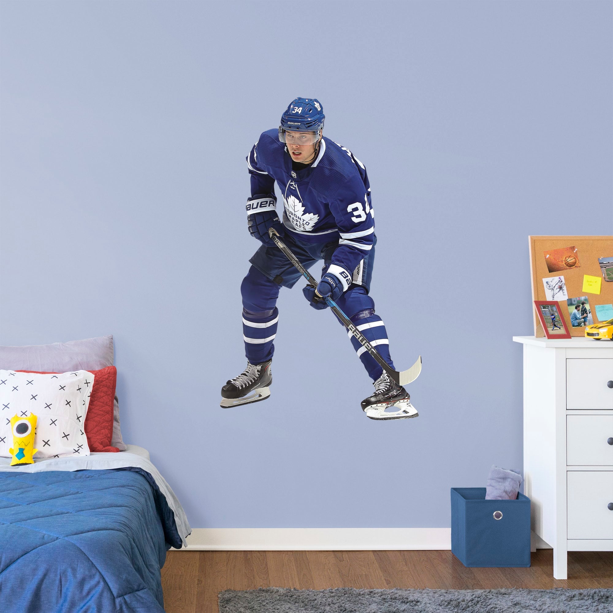 Auston Matthews for Toronto Maple Leafs - Officially Licensed NHL Removable Wall Decal Giant Athlete + 2 Decals (32"W x 52"H) by