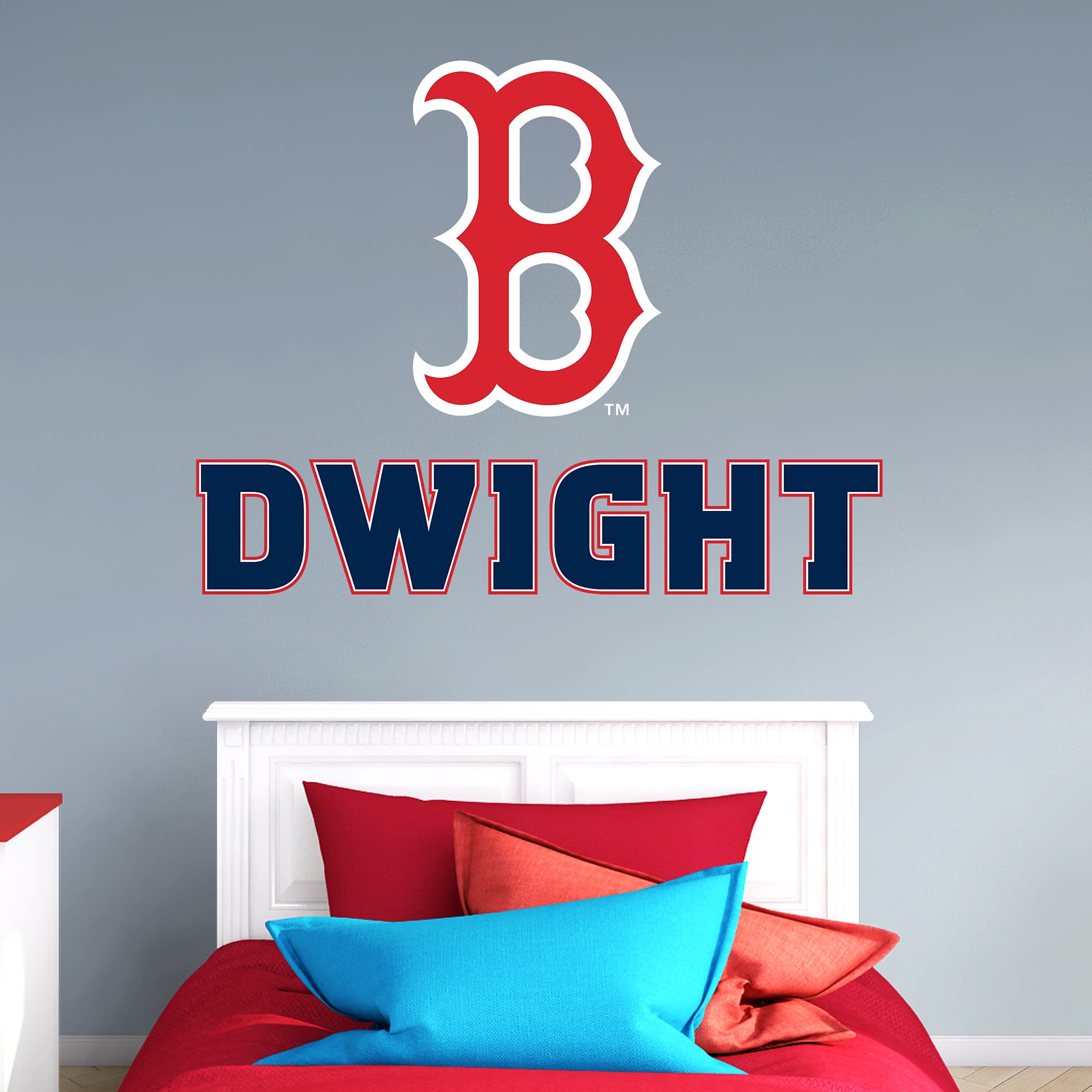 Boston Red Sox: "B" Stacked Personalized Name - Officially Licensed MLB Transfer Decal in Navy (52"W x 39.5"H) by Fathead | Viny