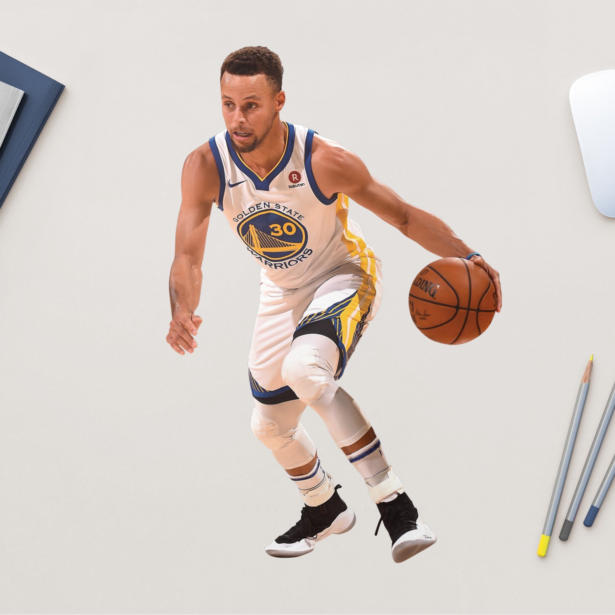 Stephen Curry for Golden State Warriors - Officially Licensed NBA Removable Wall Decal 11.0"W x 16.0"H by Fathead | Vinyl