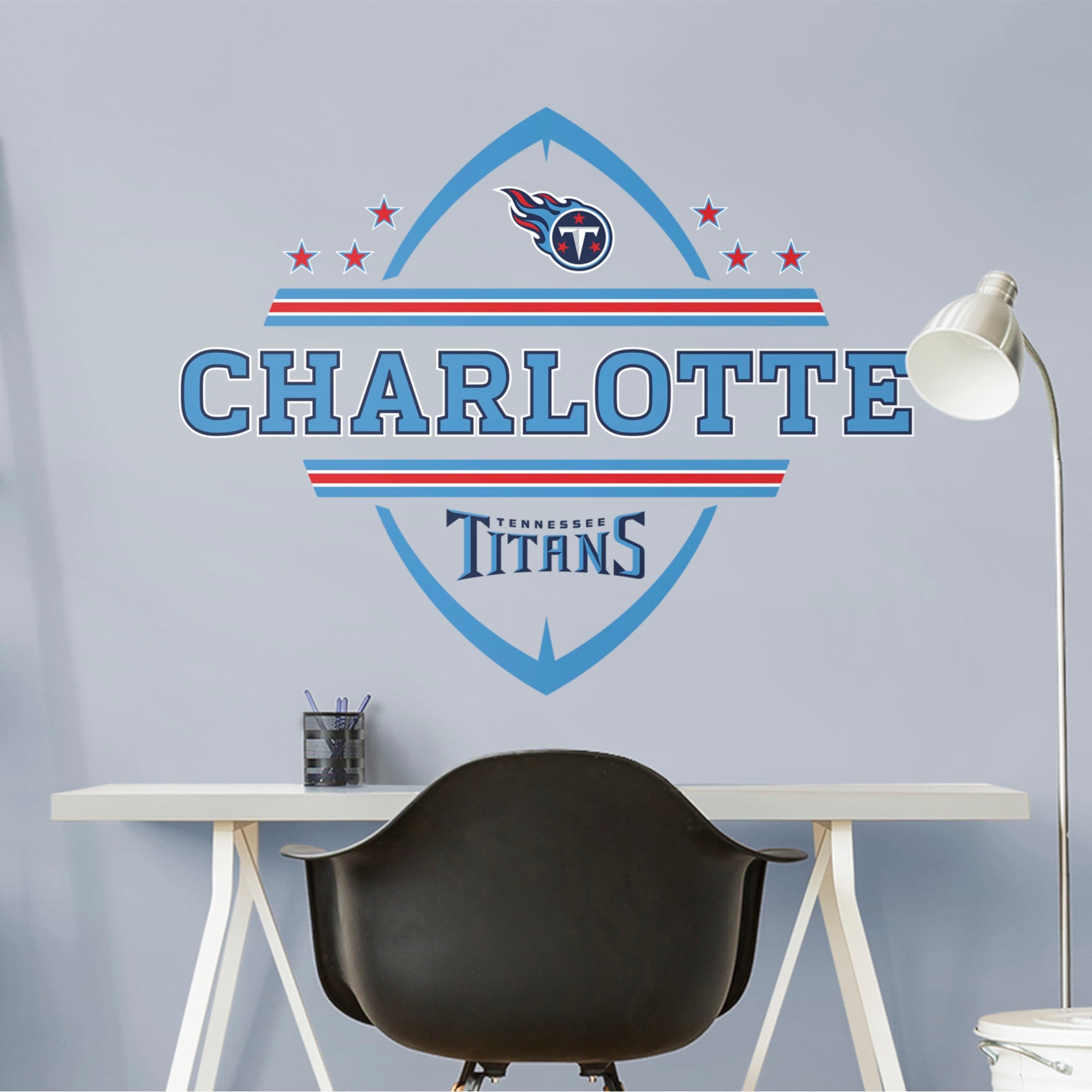 Tennessee Titans: Personalized Name - Officially Licensed NFL Transfer Decal 51.0"W x 38.0"H by Fathead | Vinyl