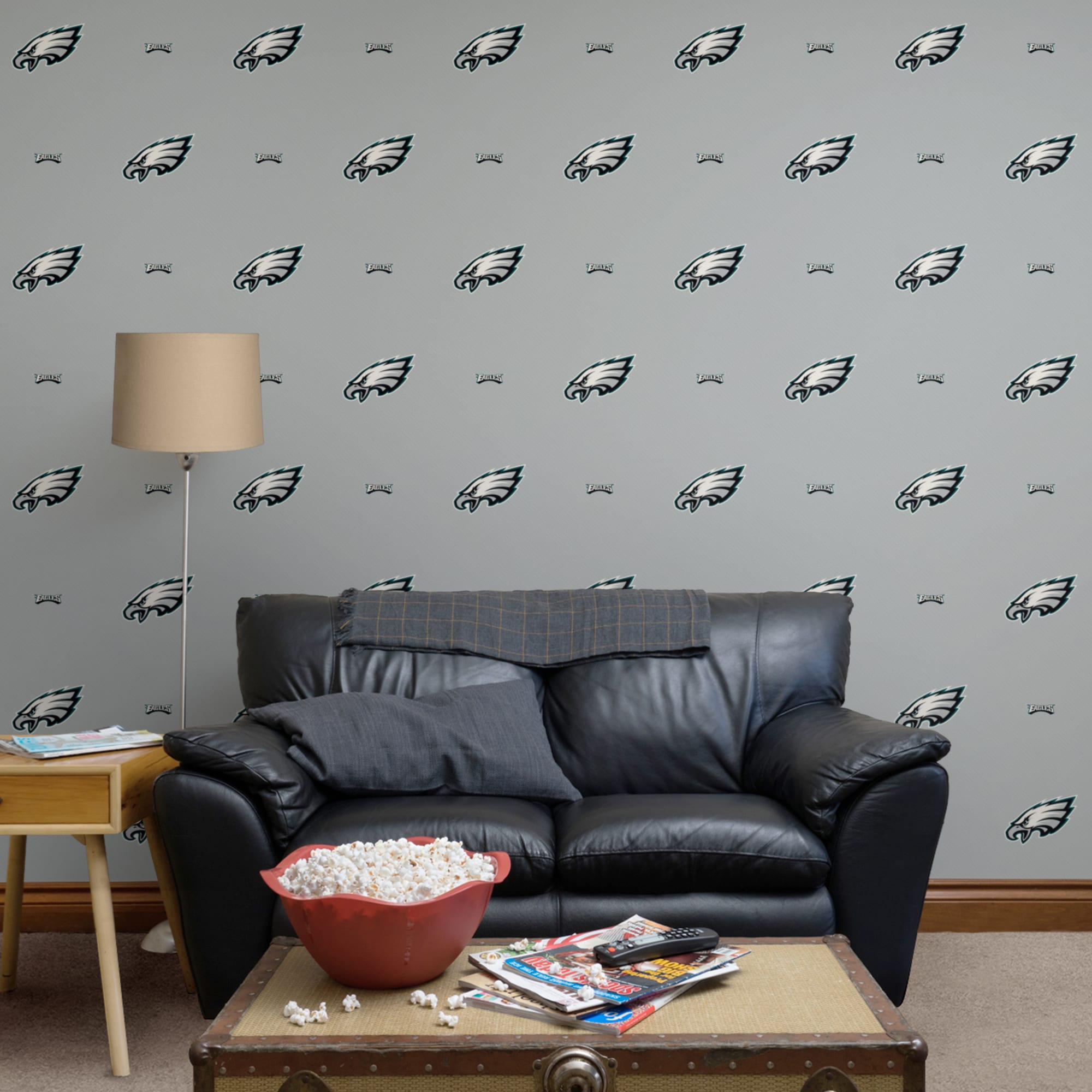Philadelphia Eagles: Line Pattern - Officially Licensed NFL Removable Wallpaper 12" x 12" Sample by Fathead