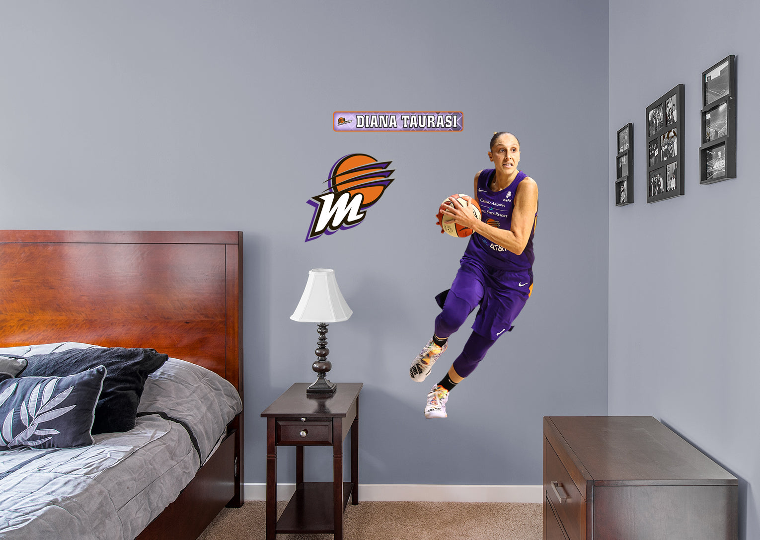 Diana Taurasi 2020 RealBig for Phoenix Mercury - Officially Licensed WNBA Removable Wall Decal Giant Athlete + 2 Decals (23"W x