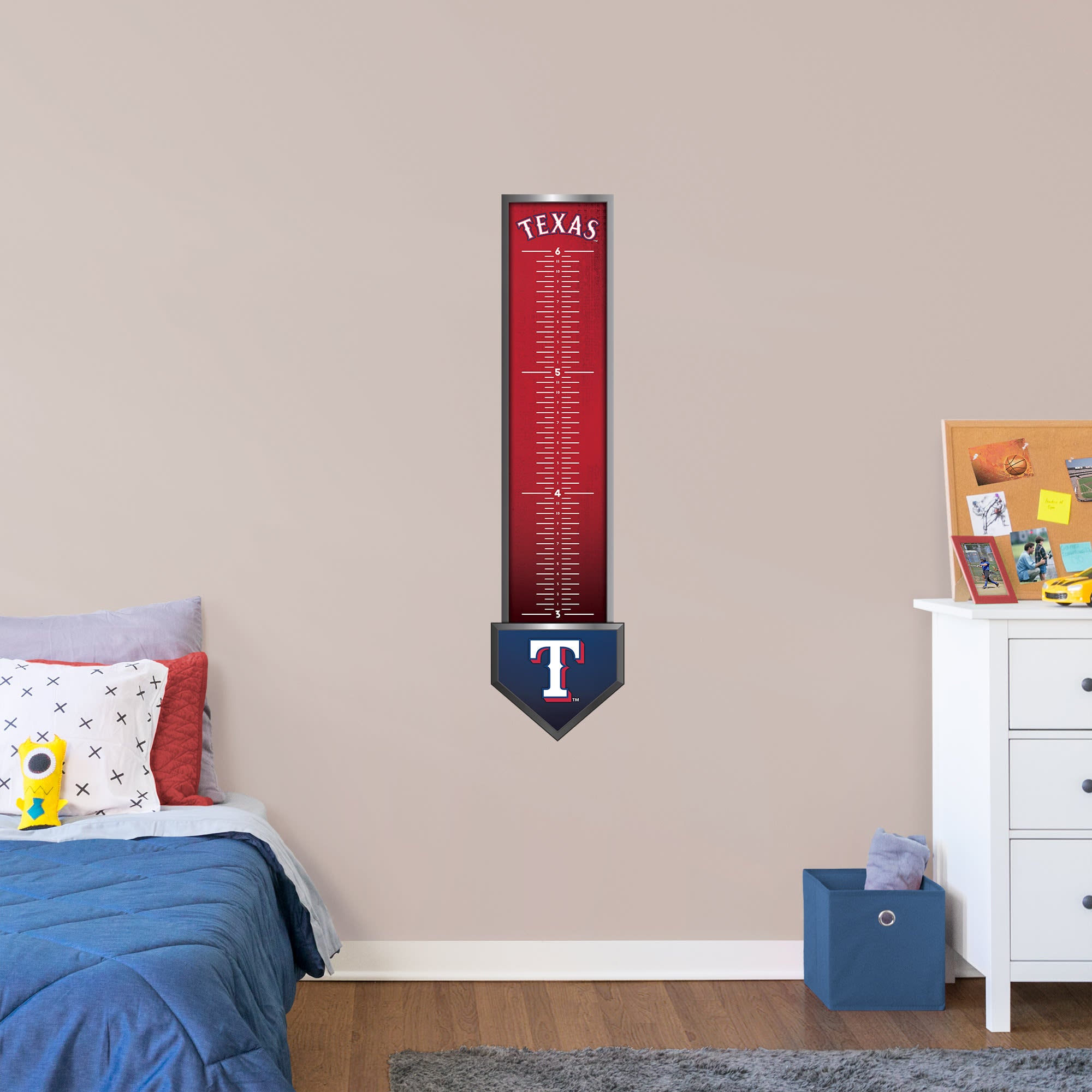 Texas Rangers: Growth Chart - Officially Licensed MLB Removable Wall Graphic 13.0"W x 54.0"H by Fathead | Vinyl
