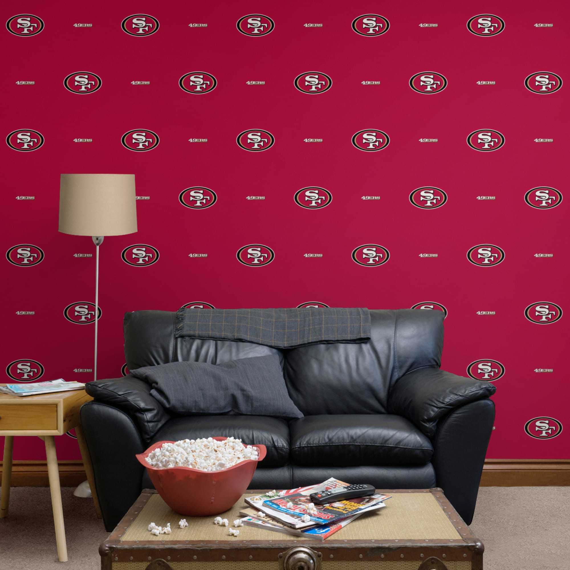 San Francisco 49ers: Line Pattern - Officially Licensed NFL Removable Wallpaper 12" x 12" Sample by Fathead